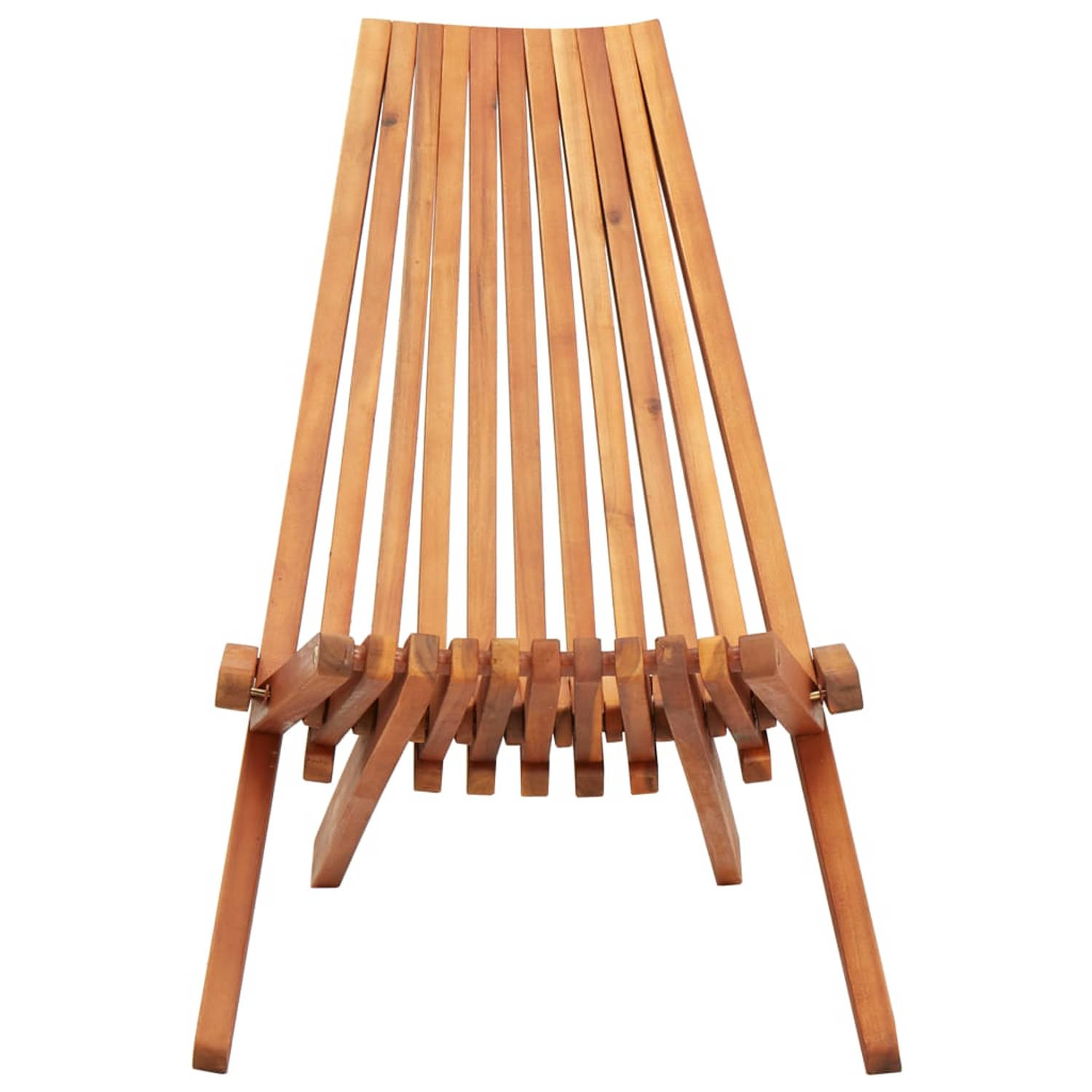 The Living Store Inklapbare houten stoel - Buiten - 58x95x77 cm - Bruin - Acaciahout