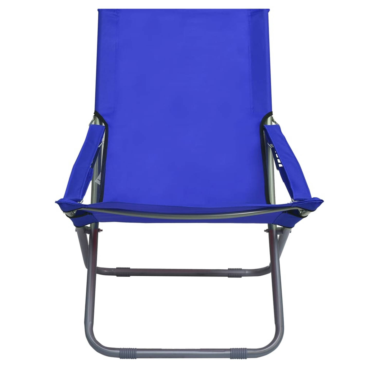 The Living Store Strandstoelen - Blauw - 58 x 76 x 88 cm - Inklapbaar