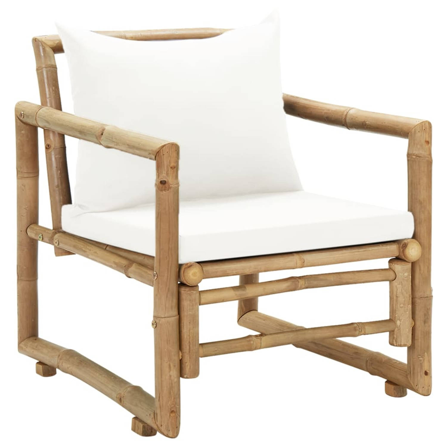 The Living Store Bamboe Tuinstoelen - 60 x 65 x 72 cm - Comfortabel en weerbestendig set van 2 stoelen