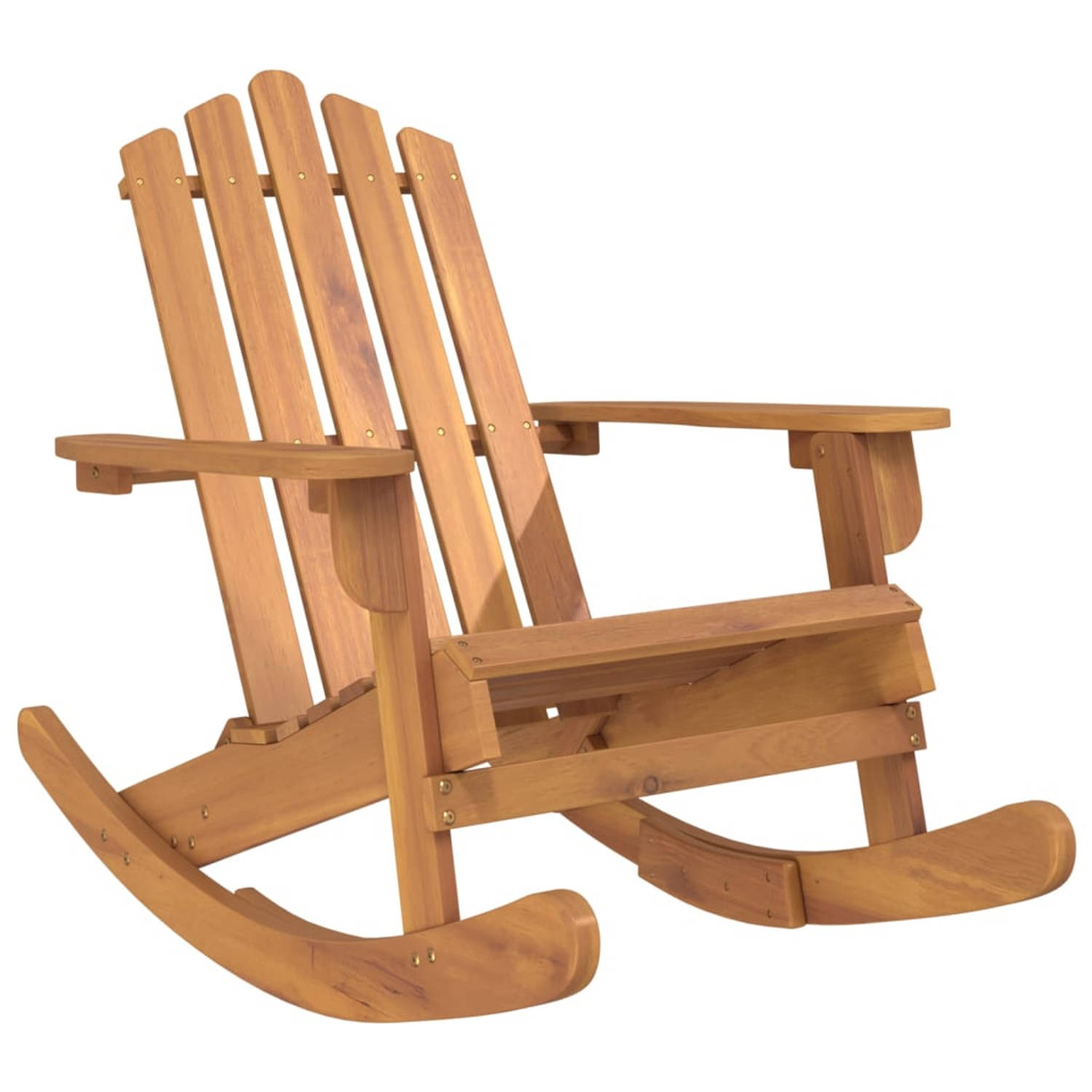The Living Store Adirondack schommelstoel - Hout - 75 x 105 x 90 cm - Massief acaciahout - Draagvermogen 110 kg