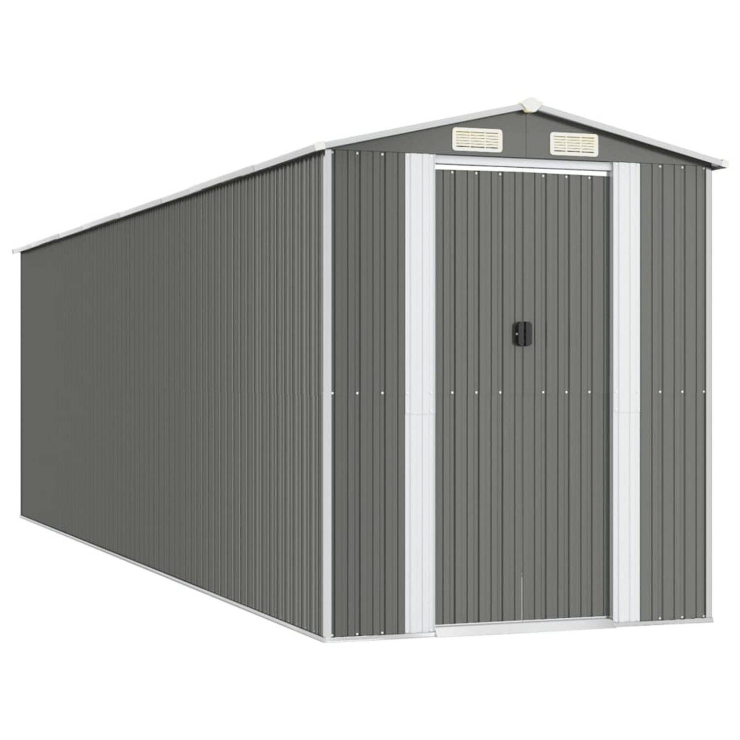 The Living Store Opslagcontainer - Gegalvaniseerd Staal - 192x689x223cm - Lichtgrijs