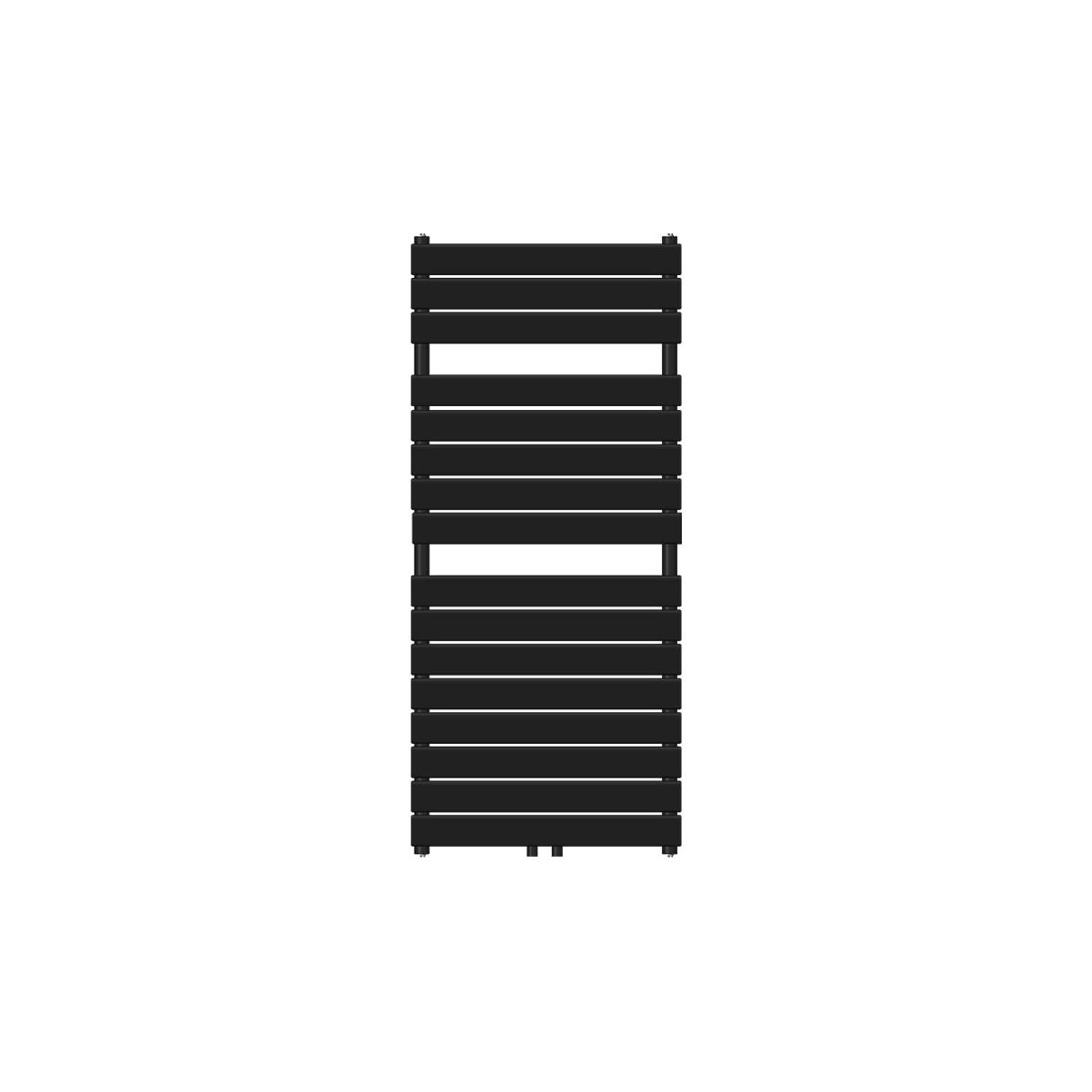 Badkamer radiator middenaansluiting 600x1200 mm zwart mat LuxeBath
