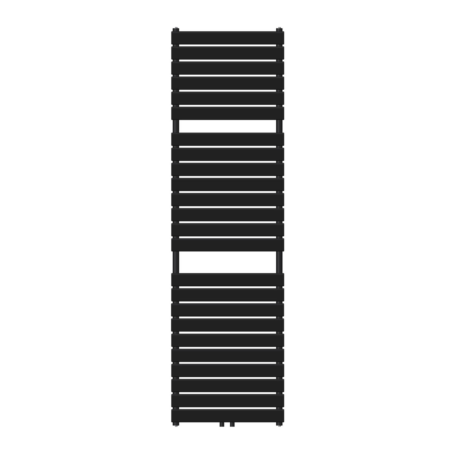 Badkamer radiator middenaansluiting 600x1800 mm zwart mat LuxeBath