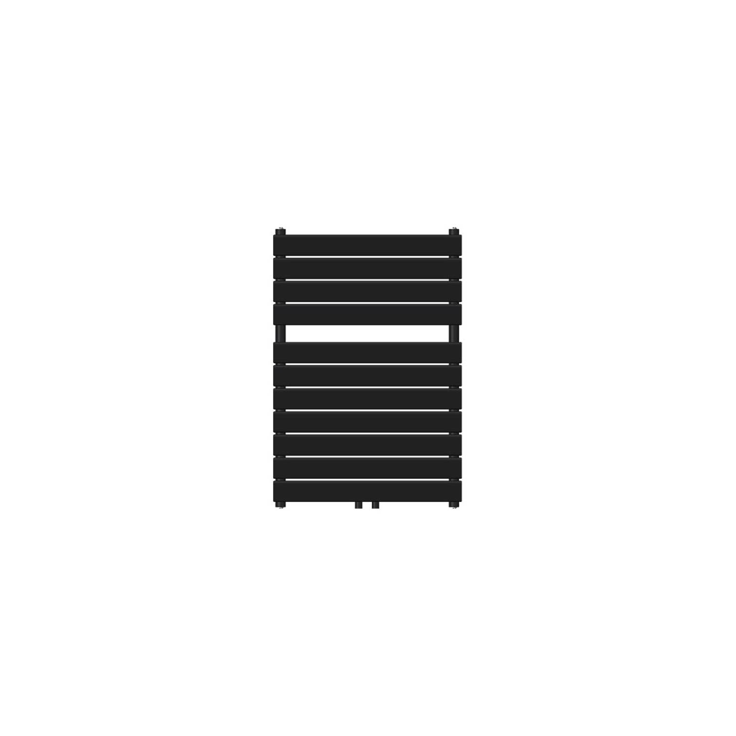 Badkamer radiator middenaansluiting 600x800 mm zwart mat LuxeBath