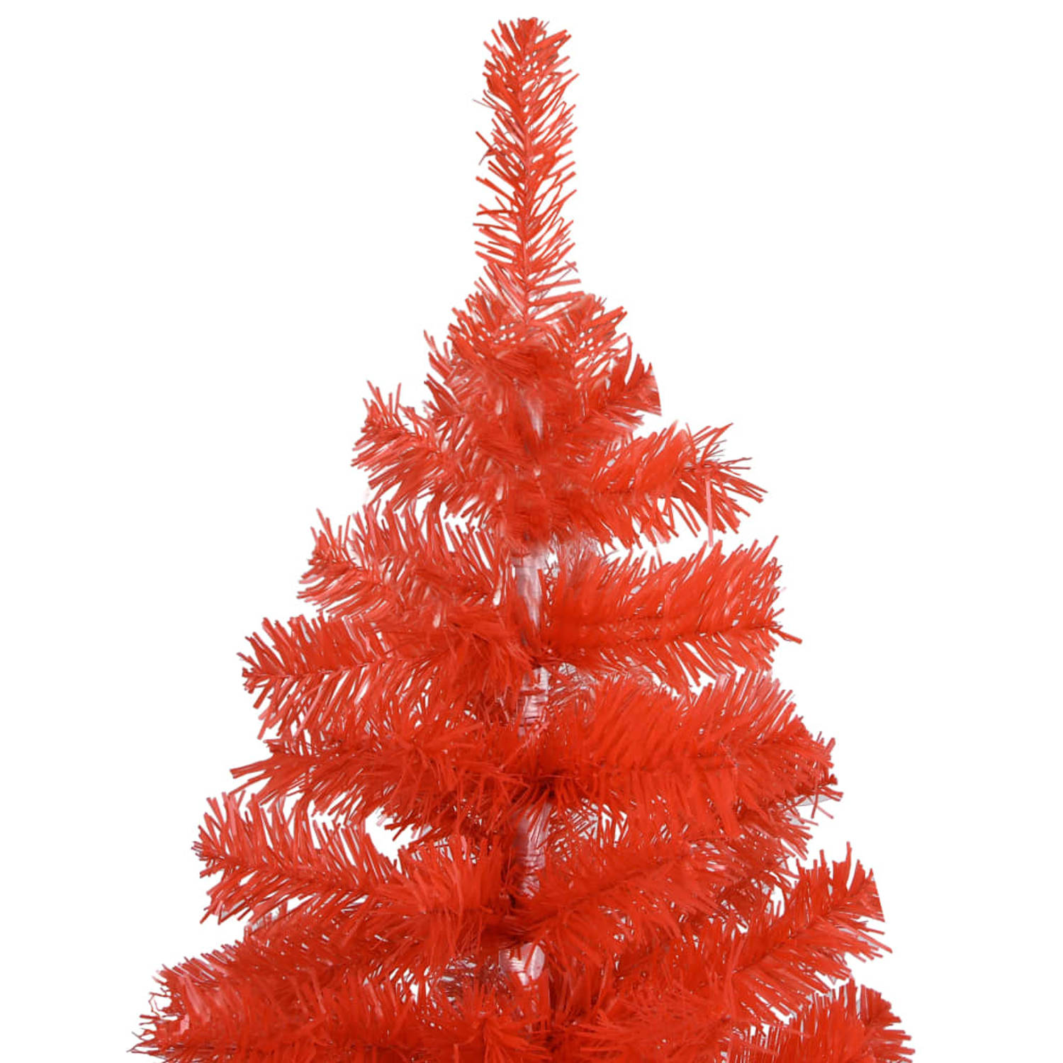 The Living Store Kunstkerstboom met LED's en kerstballen 240 cm PVC rood - Decoratieve kerstboom