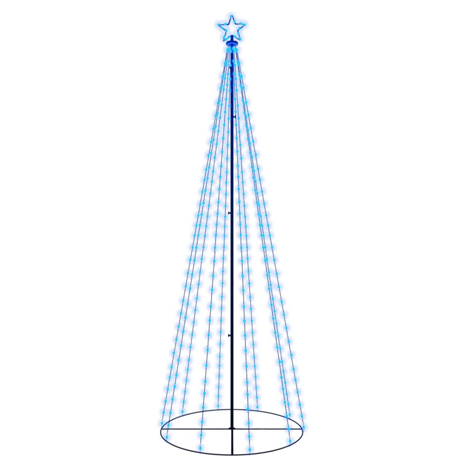 The Living Store Kegelkerstboom 310 LED's 100x300 cm blauw - Decoratieve kerstboom