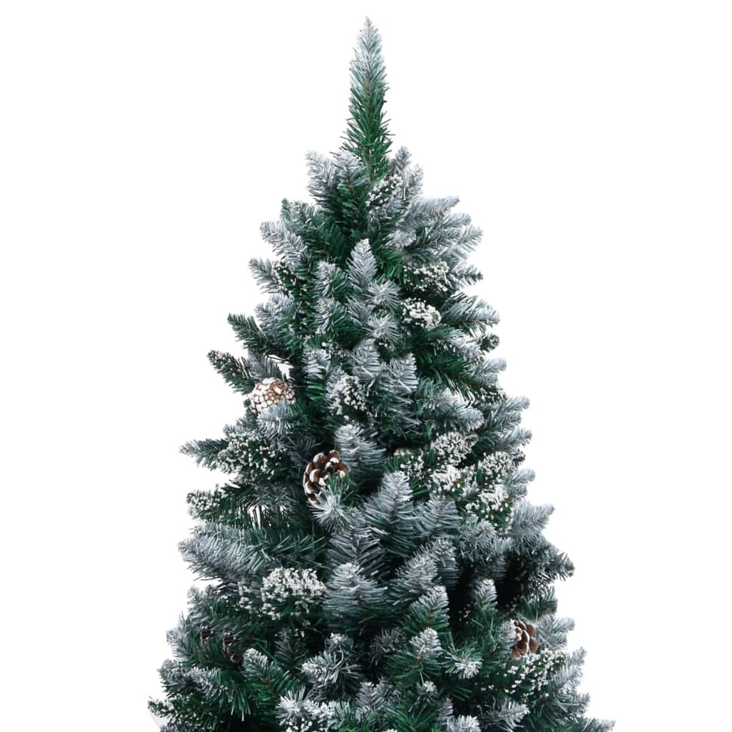The Living Store Kunstkerstboom met dennenappels en witte sneeuw 150 cm - Decoratieve kerstboom