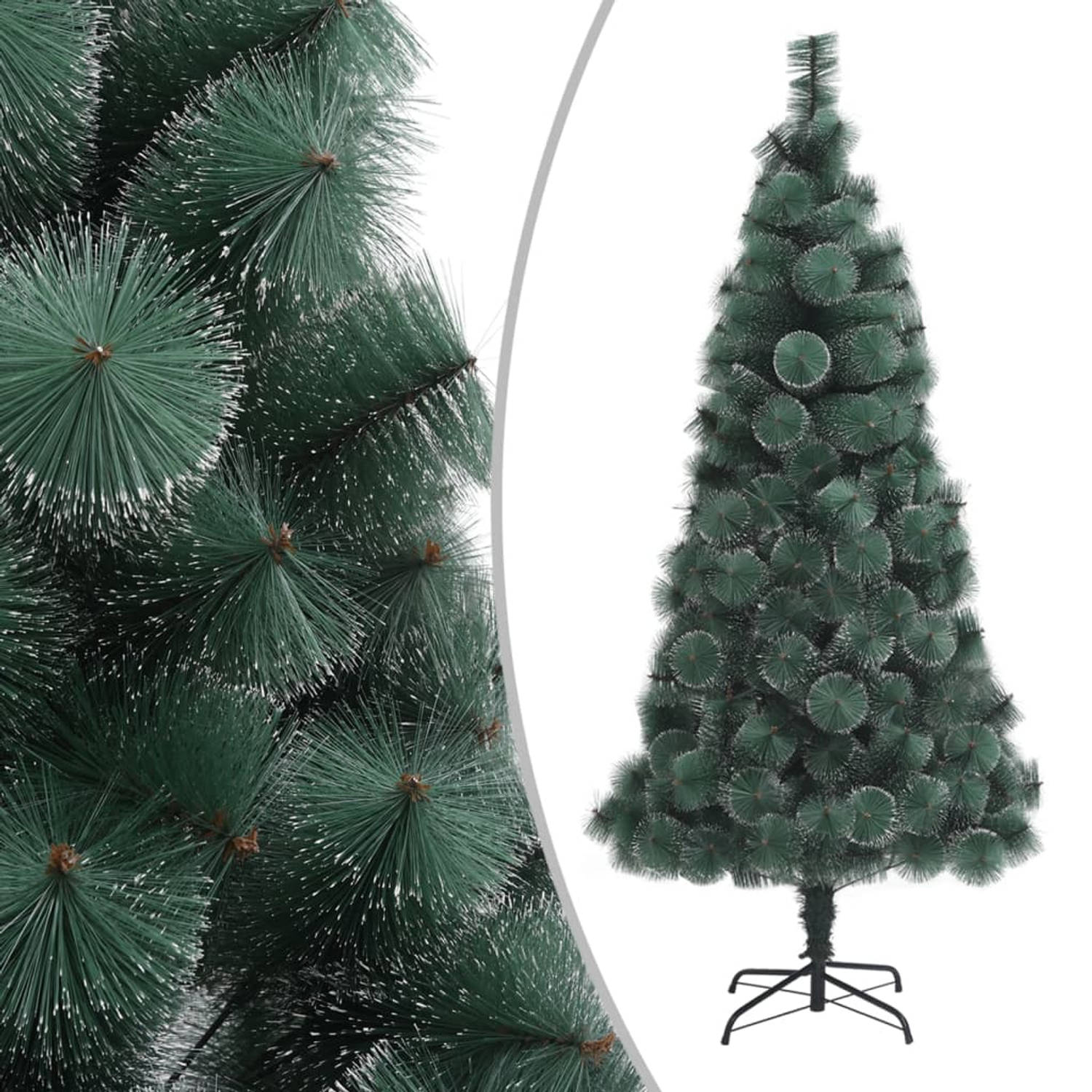 The Living Store Kunstkerstboom met LED's 150 cm PVC en PE groen - Decoratieve kerstboom