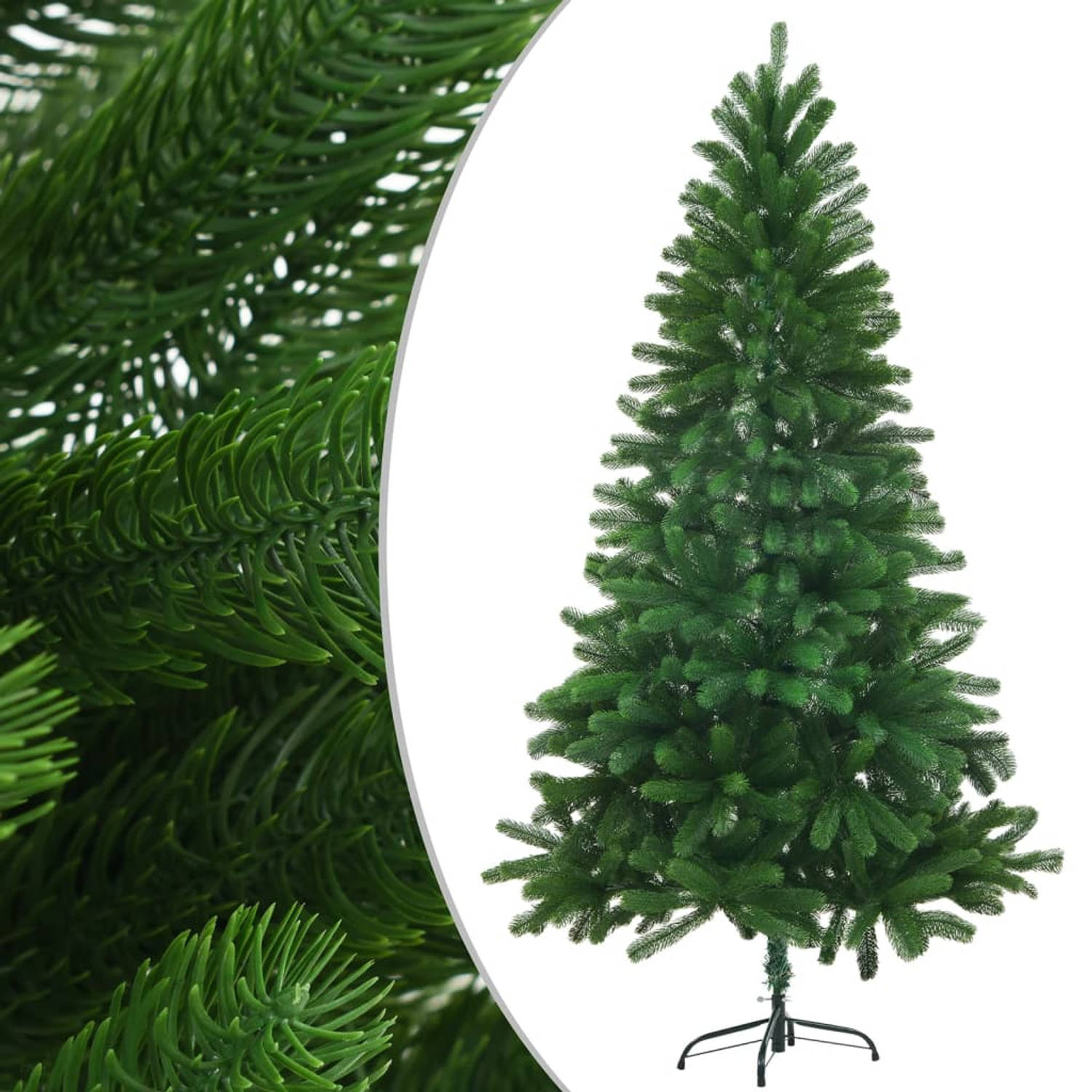 The Living Store Kunstkerstboom met LED's en kerstballen 150 cm groen - Decoratieve kerstboom