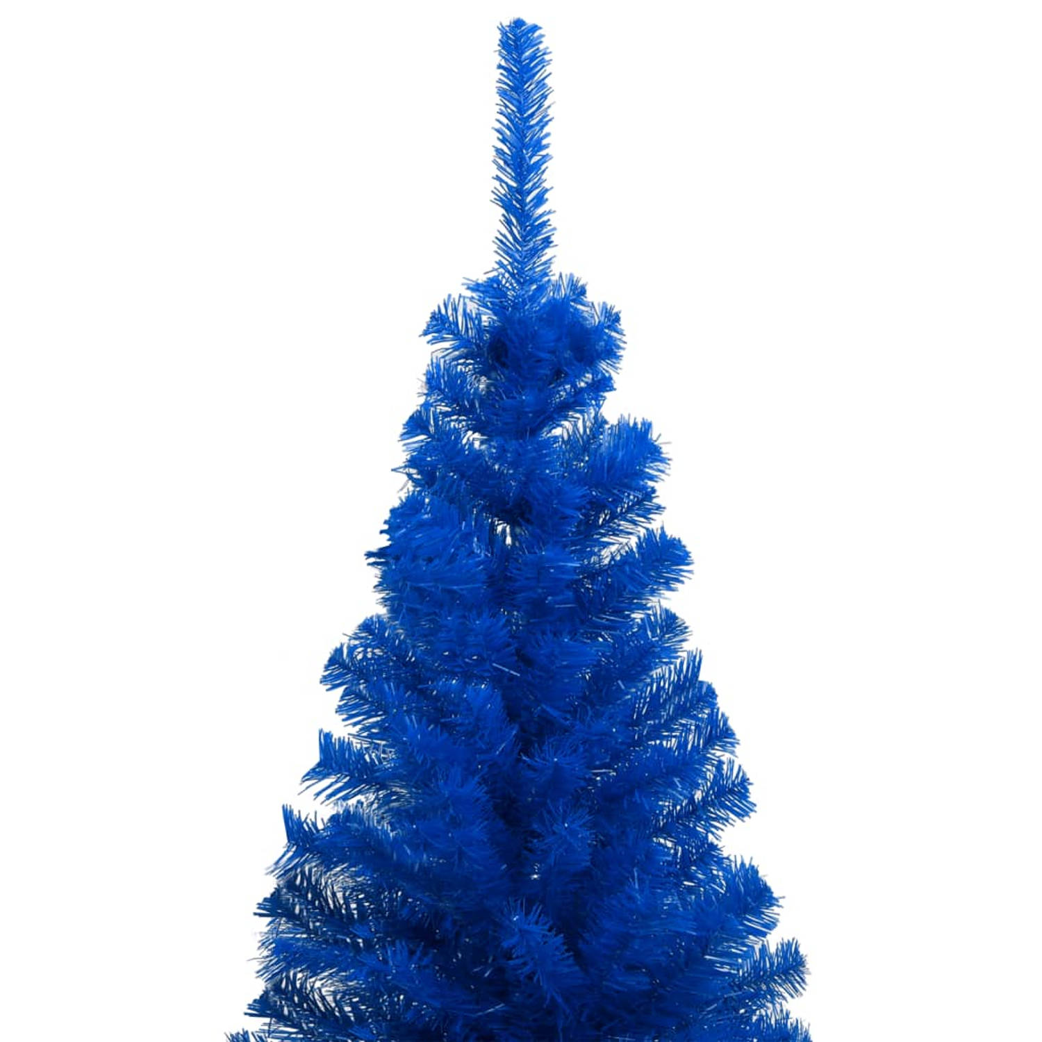 The Living Store Kunstkerstboom met LED's en kerstballen 240 cm PVC blauw - Decoratieve kerstboom