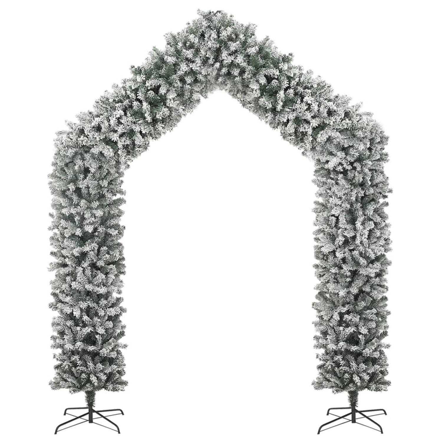 The Living Store Kerstboog - Stalen standaard - PVC uiteinden - Zeer duurzaam - Wit en groen - 215 x 270 cm - 115 x