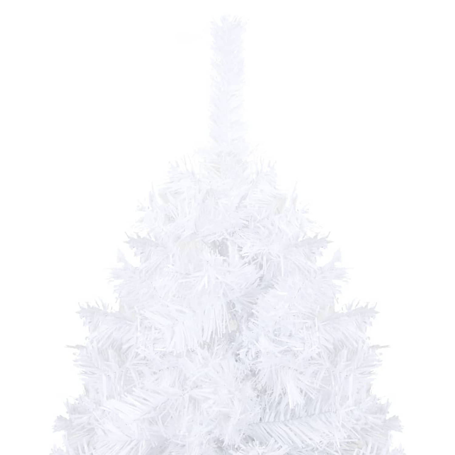 The Living Store Kunstkerstboom met LED's en kerstballen 180 cm PVC wit - Decoratieve kerstboom