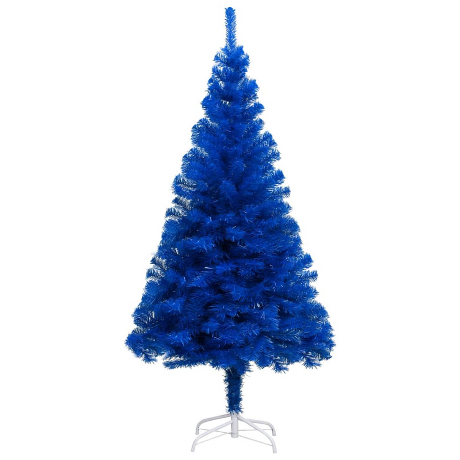 The Living Store Kunstkerstboom met LED's en standaard 120 cm PVC blauw - Decoratieve kerstboom