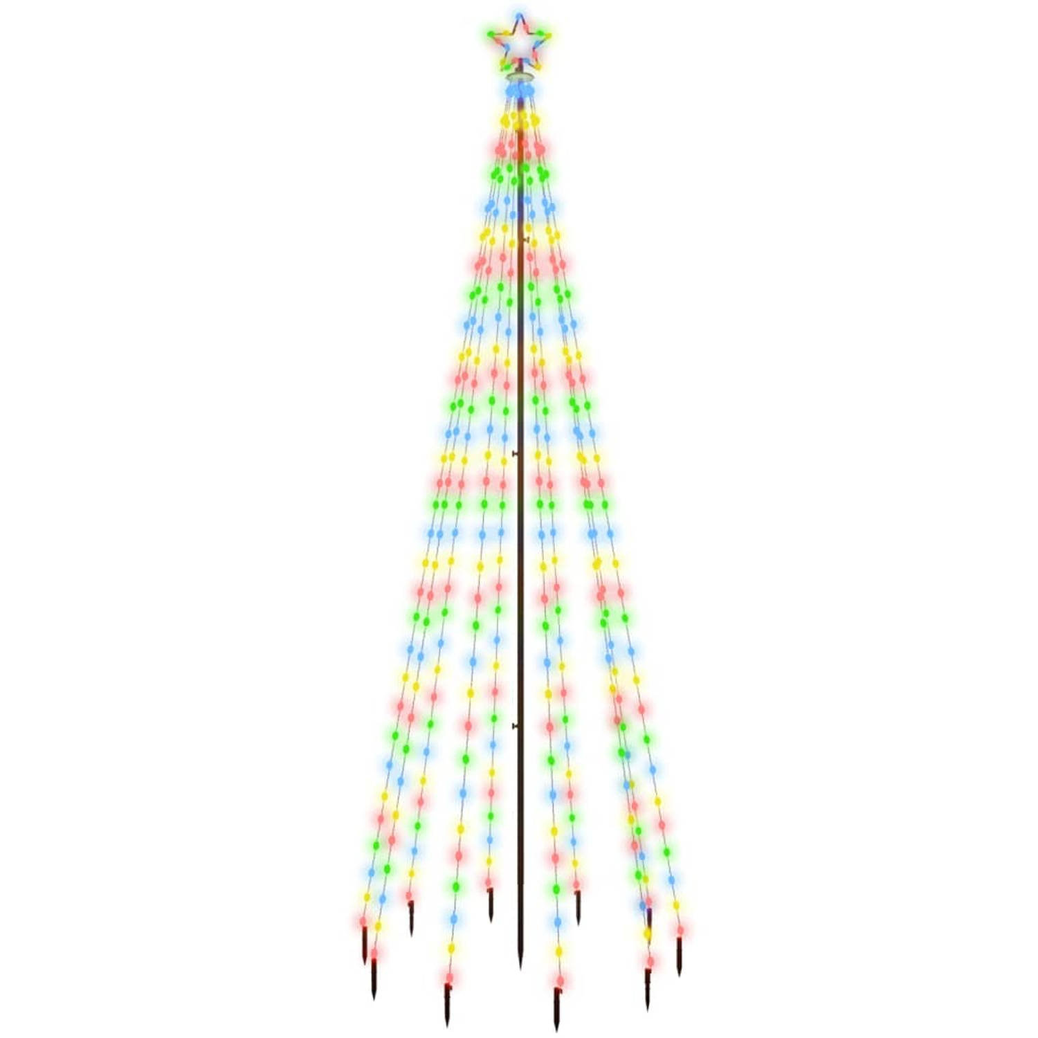 The Living Store LED Kerstboom - 310 LEDs - 100 x 300 cm - Meerkleurig - Compact ontwerp - Met grondpin - USB