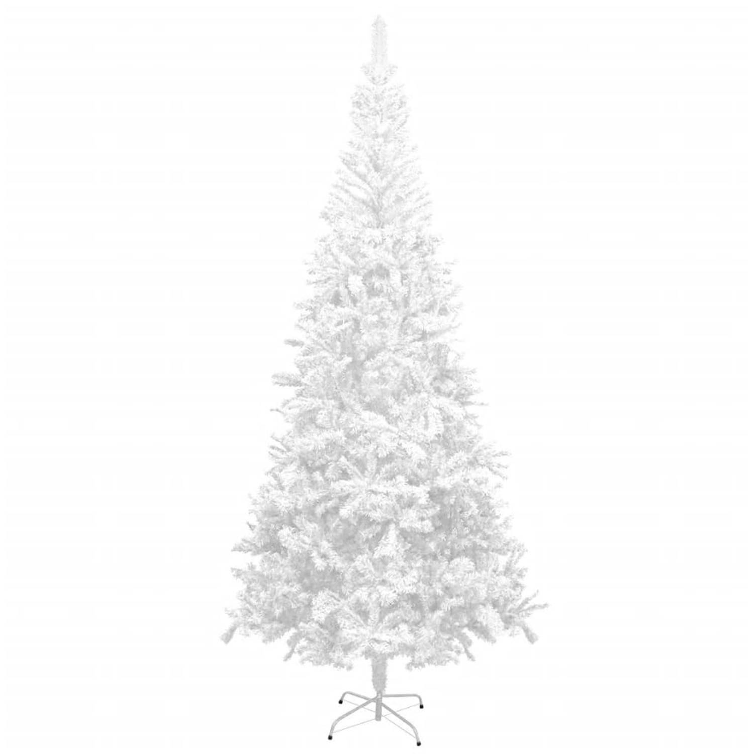 The Living Store Kunstkerstboom met LED's en kerstballen L 240 cm wit - Decoratieve kerstboom