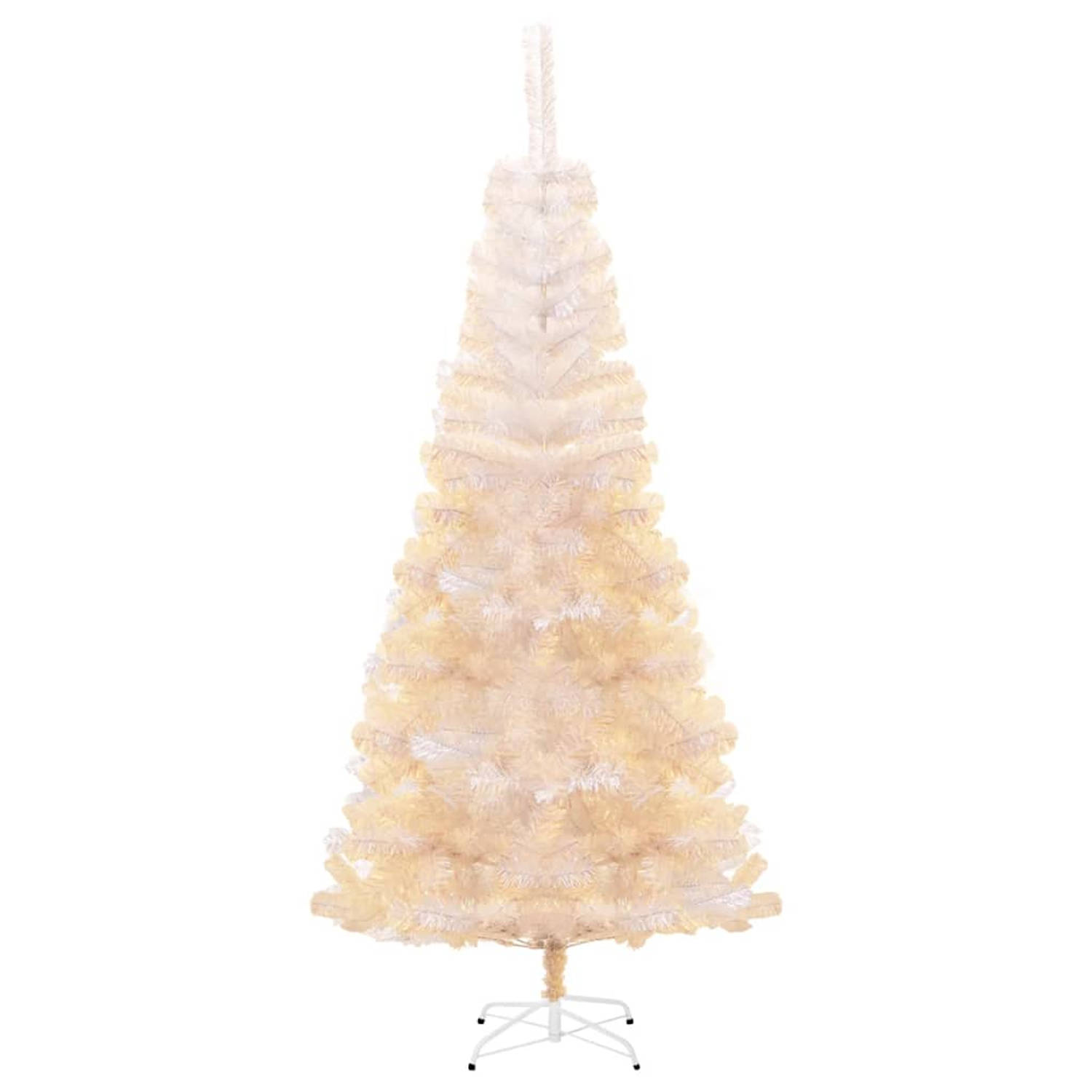 The Living Store Kunstkerstboom met iriserende uiteinden 180 cm PVC wit - Decoratieve kerstboom
