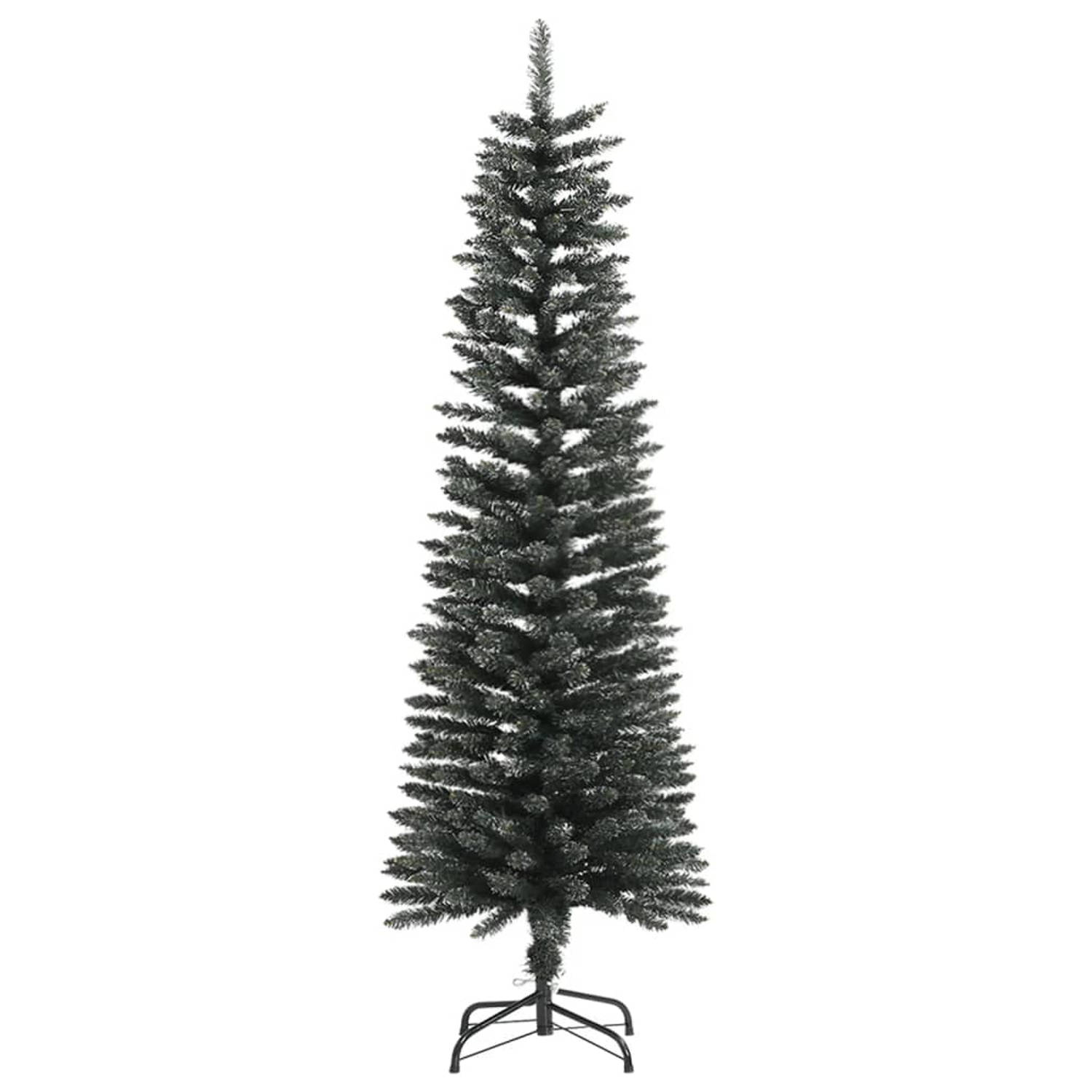 The Living Store Kunstkerstboom met standaard smal 150 cm PVC groen - Decoratieve kerstboom