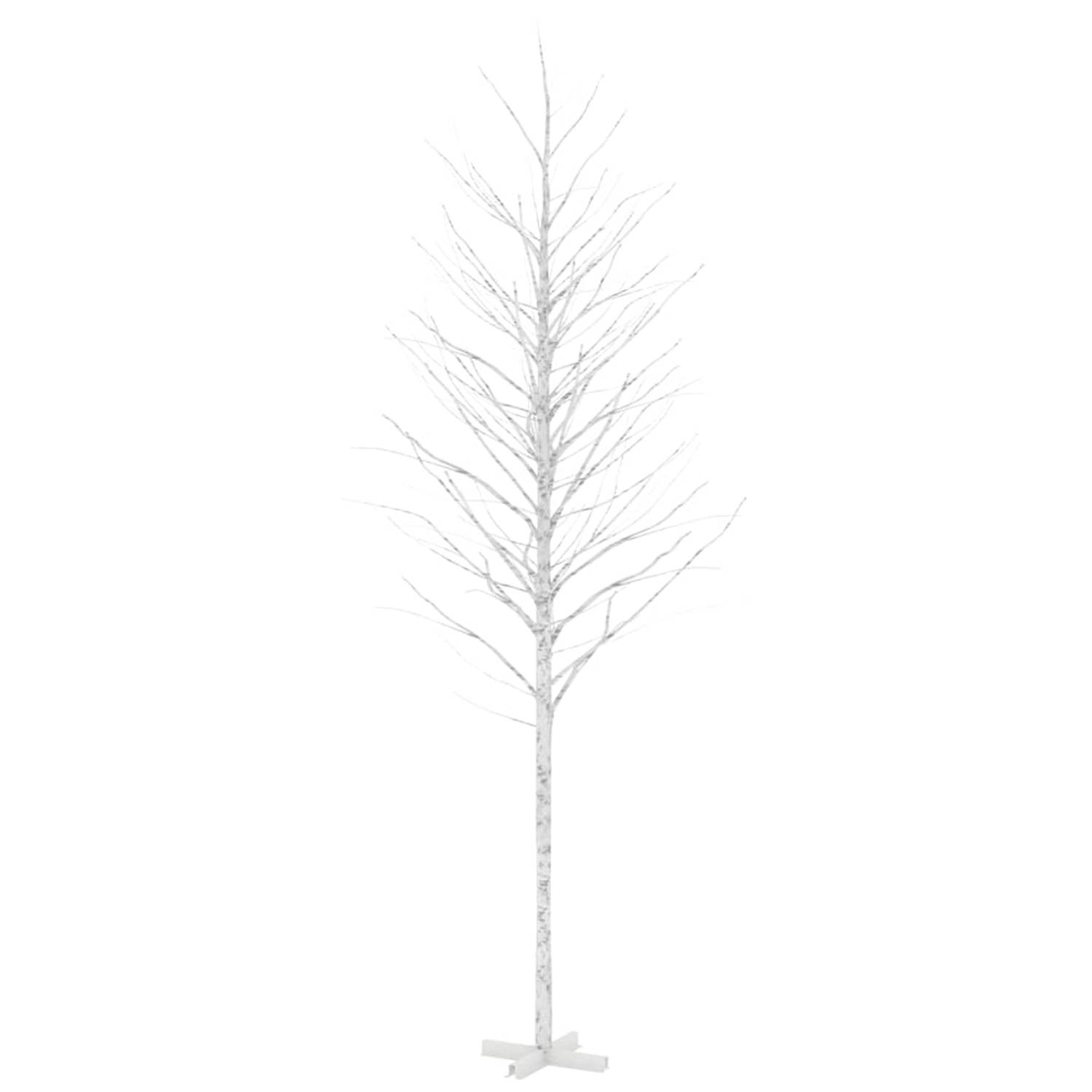 The Living Store Berkenboom LED 672 LED's warmwit 400 cm wit - Decoratieve kerstboom
