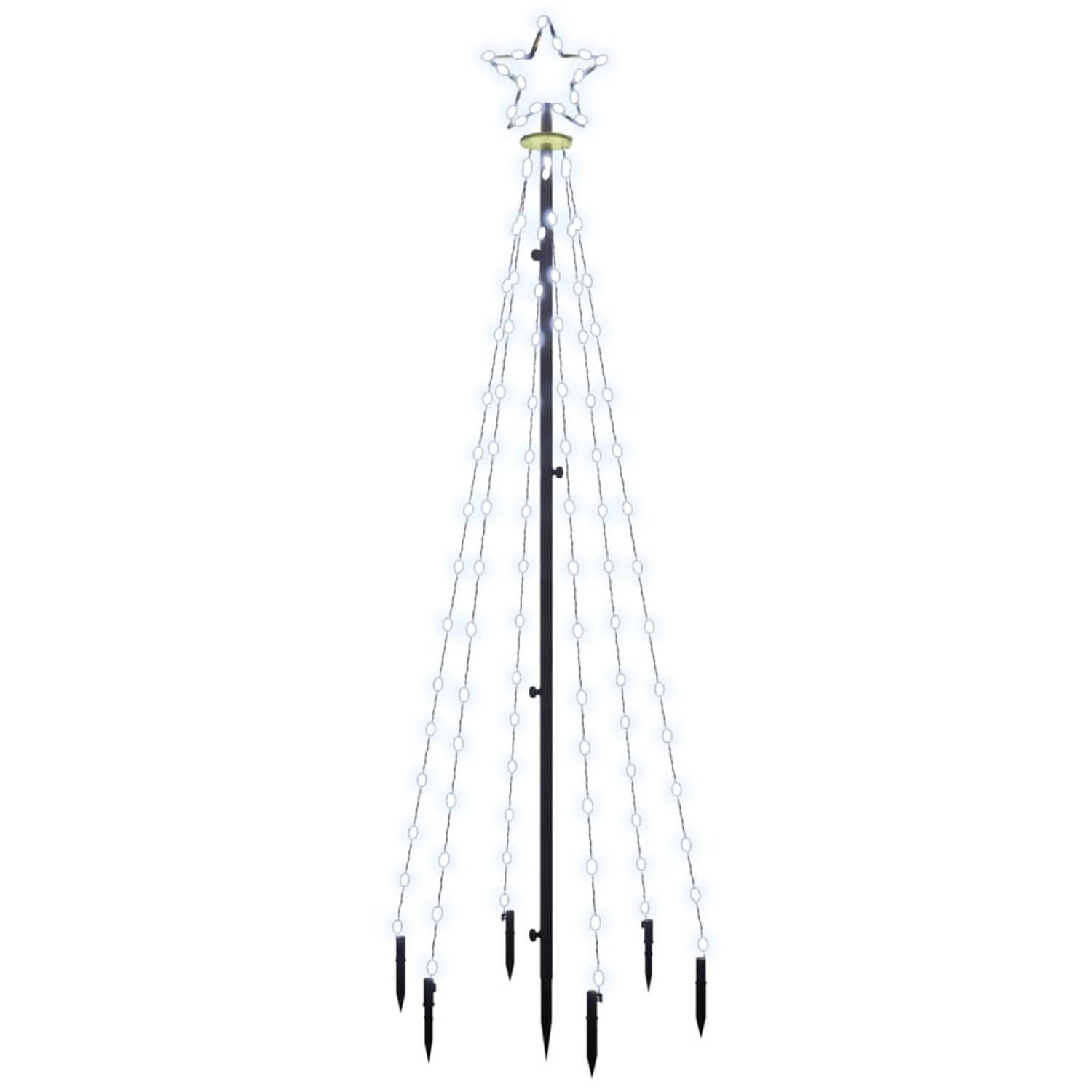 The Living Store Kerstboom met grondpin 108 LED's koudwit 180 cm - Decoratieve kerstboom