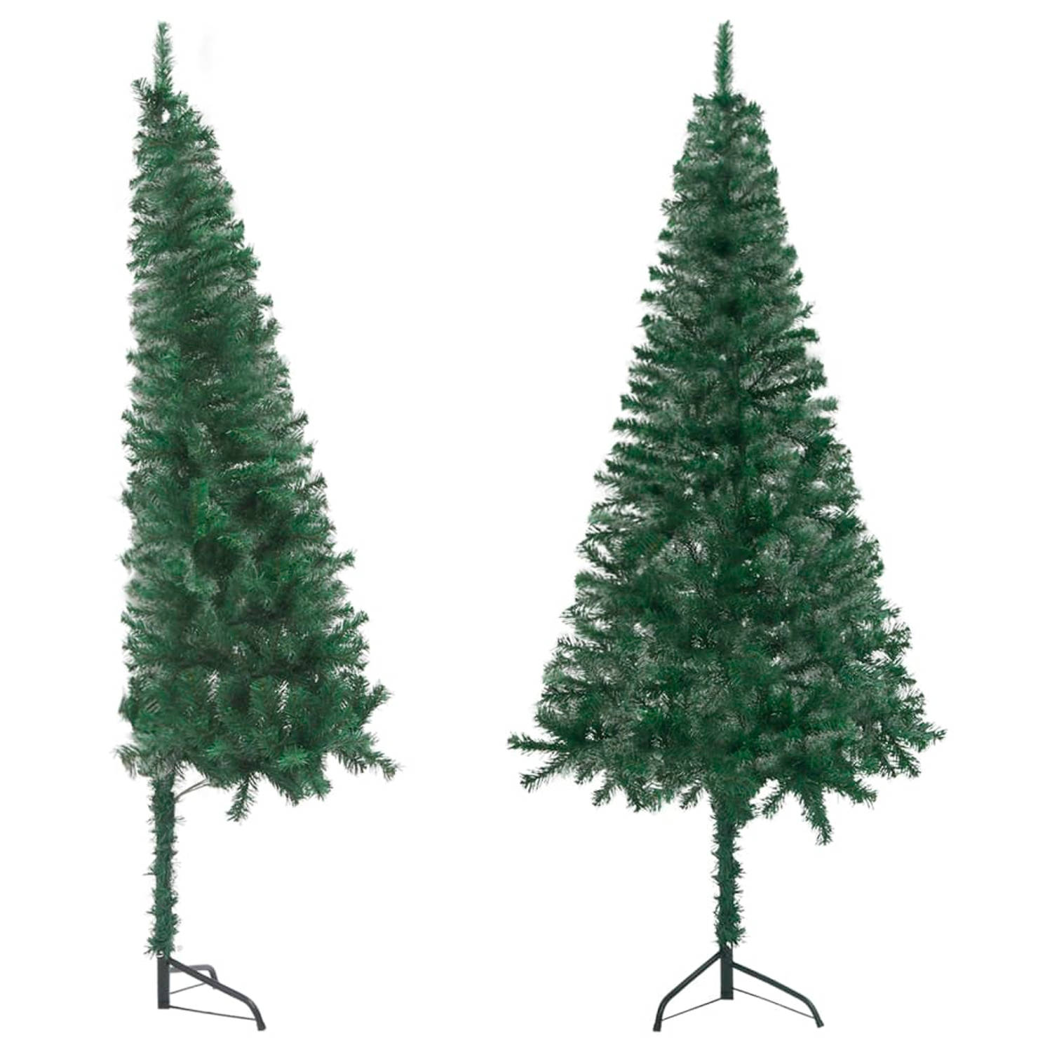 The Living Store Kunstkerstboom hoek 240 cm PVC groen - Decoratieve kerstboom
