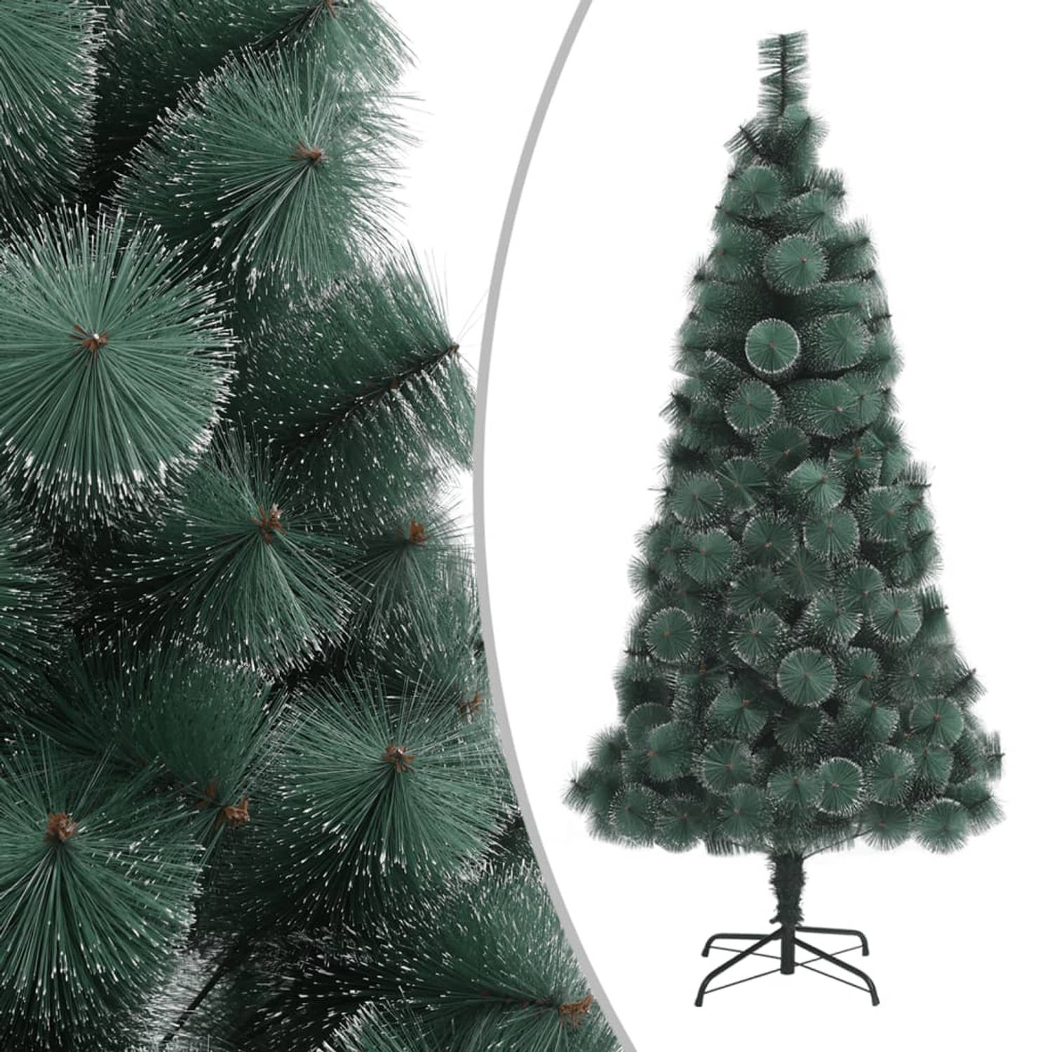The Living Store Kunstkerstboom met LED's en standaard 180 cm PET groen - Decoratieve kerstboom