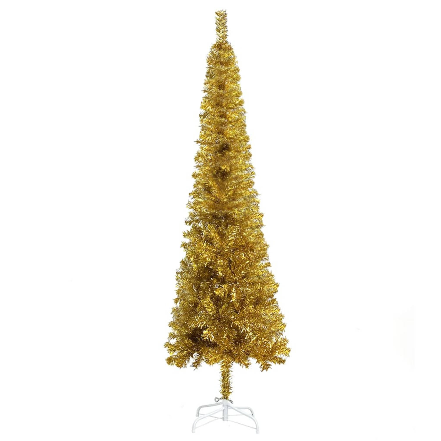 The Living Store Kerstboom smal 150 cm goudkleurig - Decoratieve kerstboom