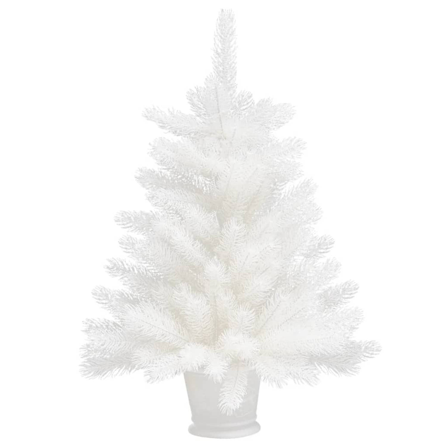The Living Store Kunstkerstboom met levensechte naalden 65 cm wit - Decoratieve kerstboom