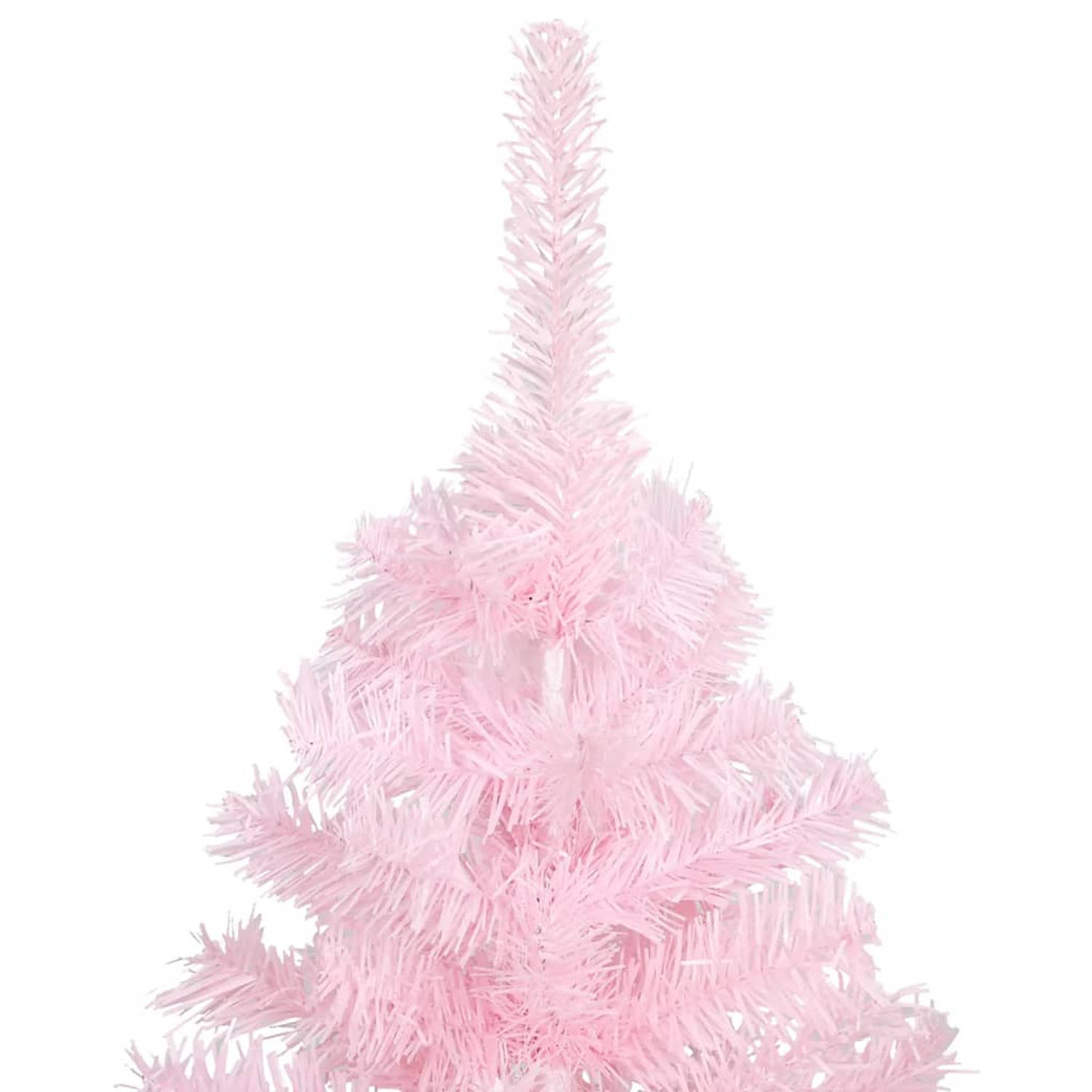 The Living Store Kunstkerstboom met standaard 210 cm PVC roze - Decoratieve kerstboom