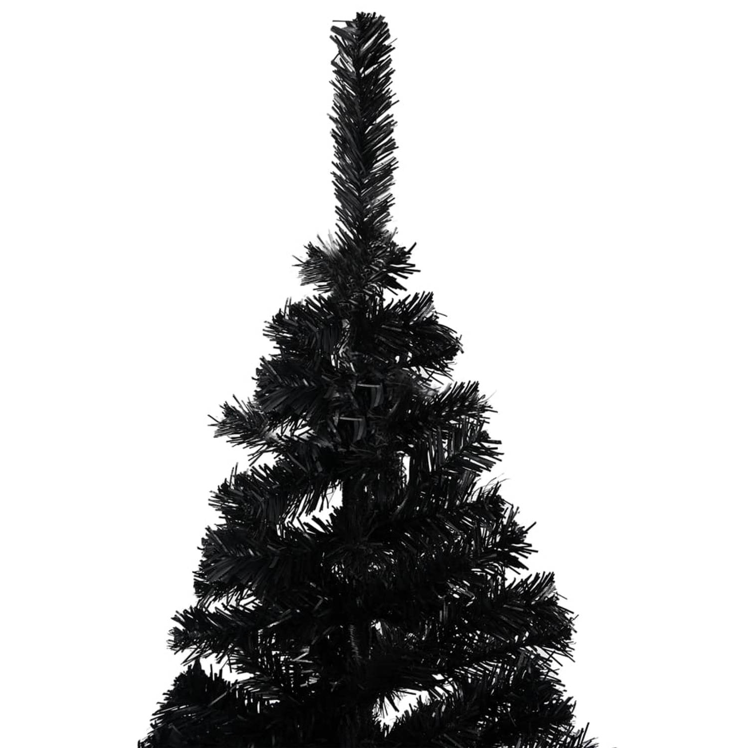 The Living Store Kunstkerstboom met standaard 180 cm PVC zwart - Decoratieve kerstboom