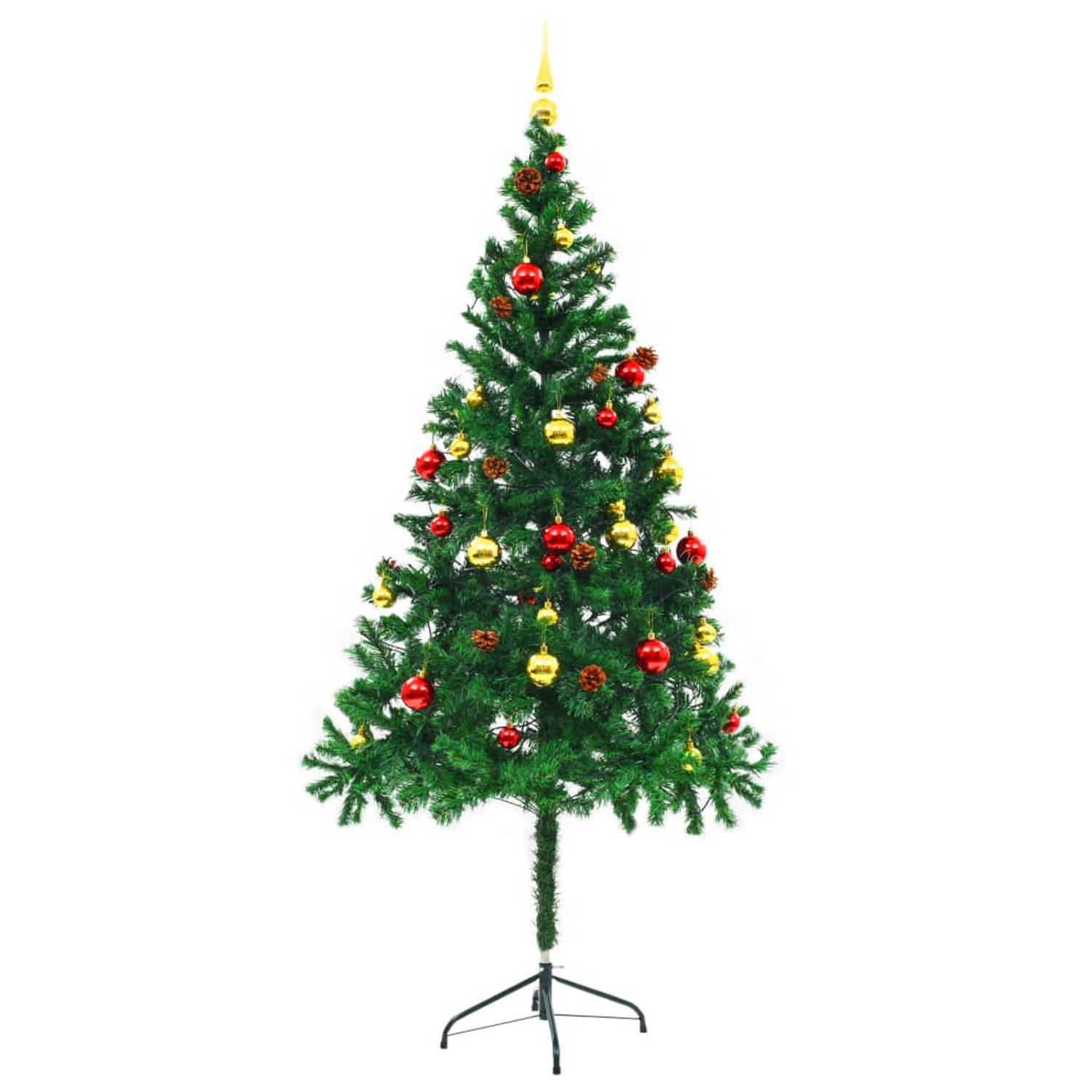 The Living Store Kunstboom - Kerstboom met LED-verlichting - 180 cm - Groen - 564 takken