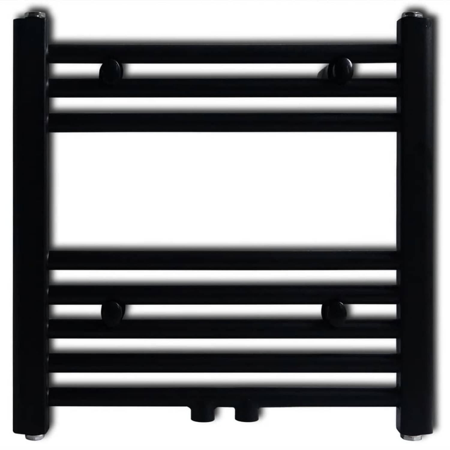 The Living Store Handdoekradiator - zwart - 480 x 480 mm - 8 dwarsbalken