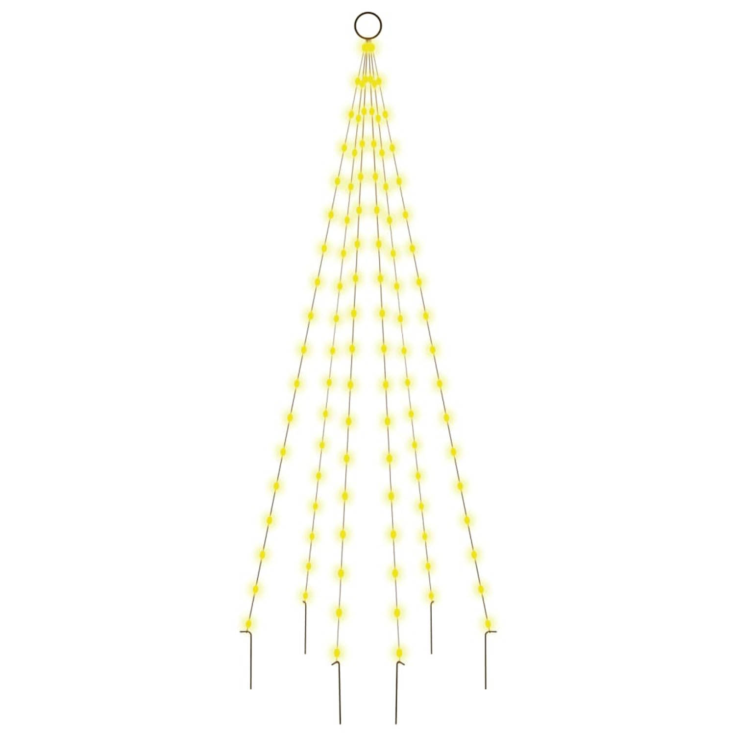 The Living Store LED Kerstboom 180 cm x 70 cm 108 warmwitte LEDs 8 lichteffecten Compact ontwerp een