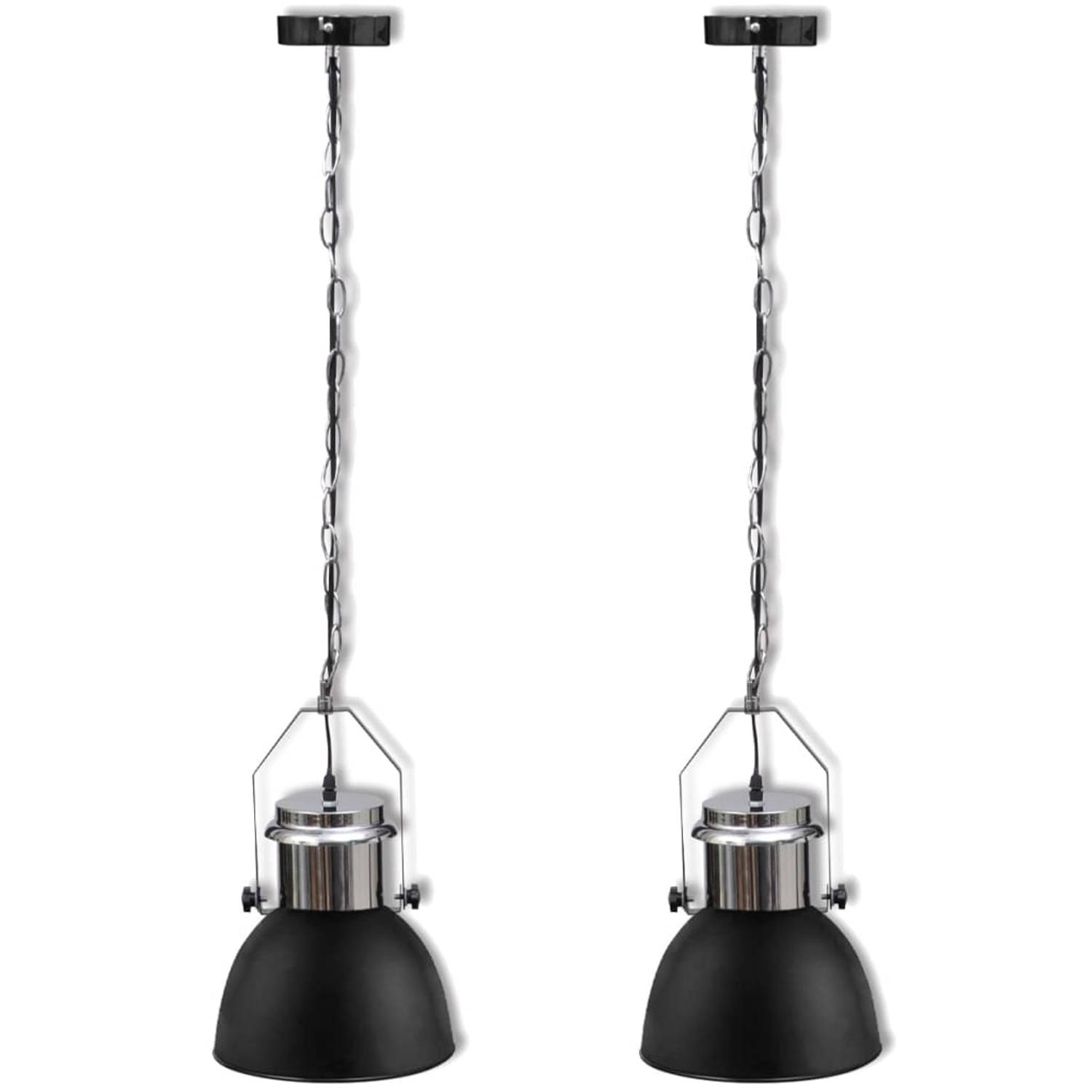 The Living Store Hanglamp Moderne Hanglampen Afmeting- 23 x 36 cm Kleur- Zwart en zilver Materiaal- 