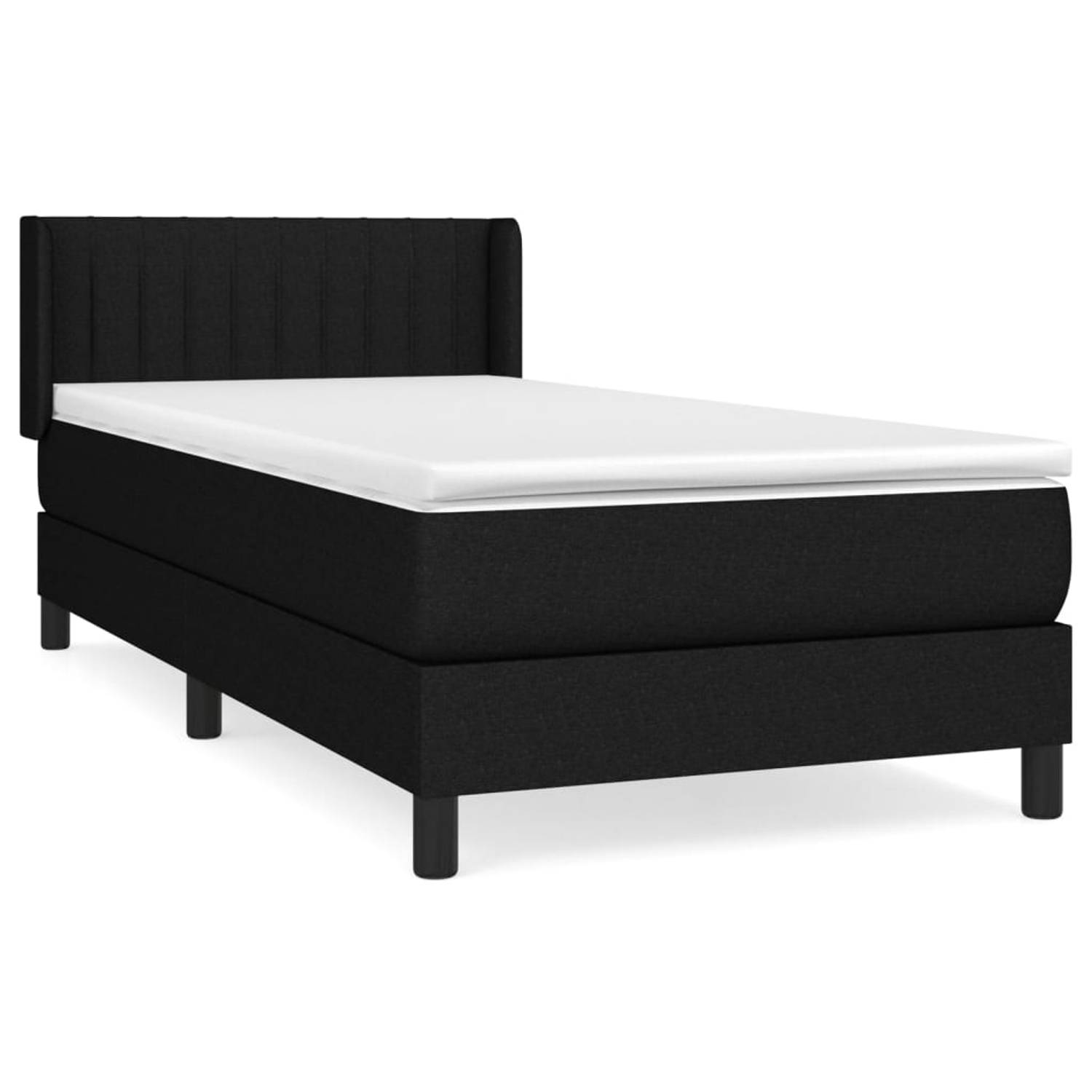 The Living Store Boxspring met matras stof zwart 90x190 cm - Boxspring - Boxsprings - Bed - Slaapmeubel - Boxspringbed - Boxspring Bed - Tweepersoonsbed - Bed Met Matras - Bedframe