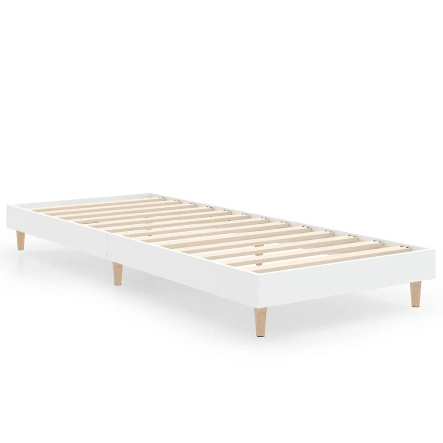 The Living Store Bedframe - Hout - 193 x 78 x 20 cm - Wit