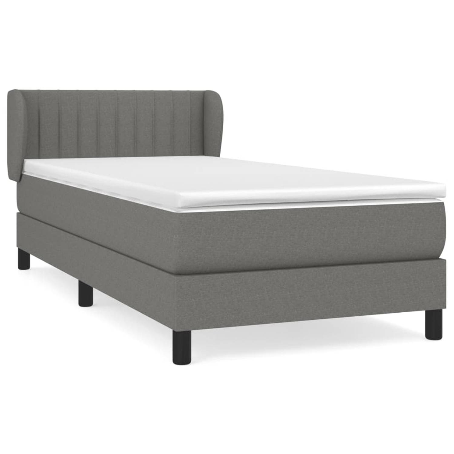 The Living Store Bed Vlinder - Boxspring - 80 x 200 cm - Donkergrijs