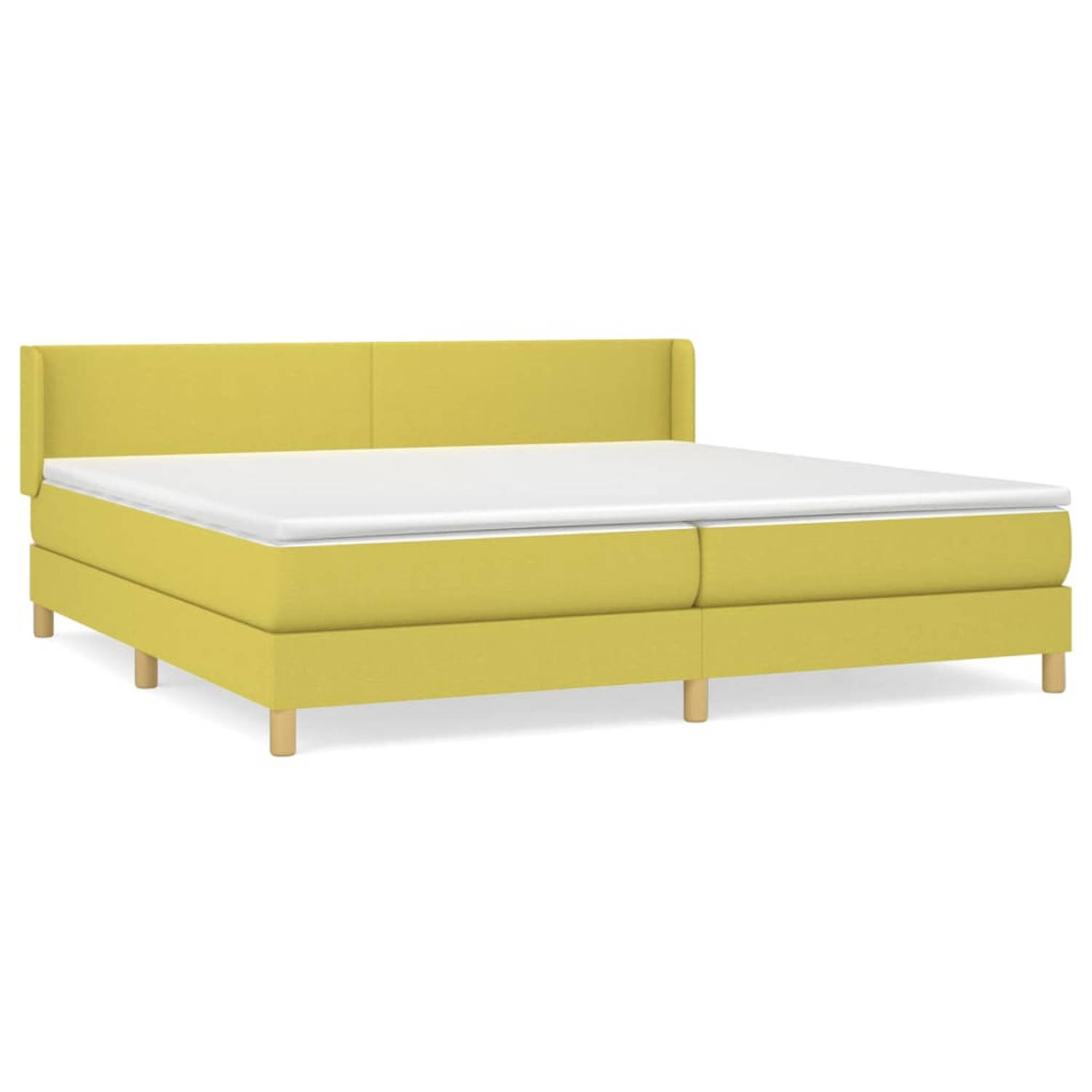 The Living Store Boxspringbed Groen 203x203x78/88 cm - Pocketvering Matras - Middelharde Ondersteuning