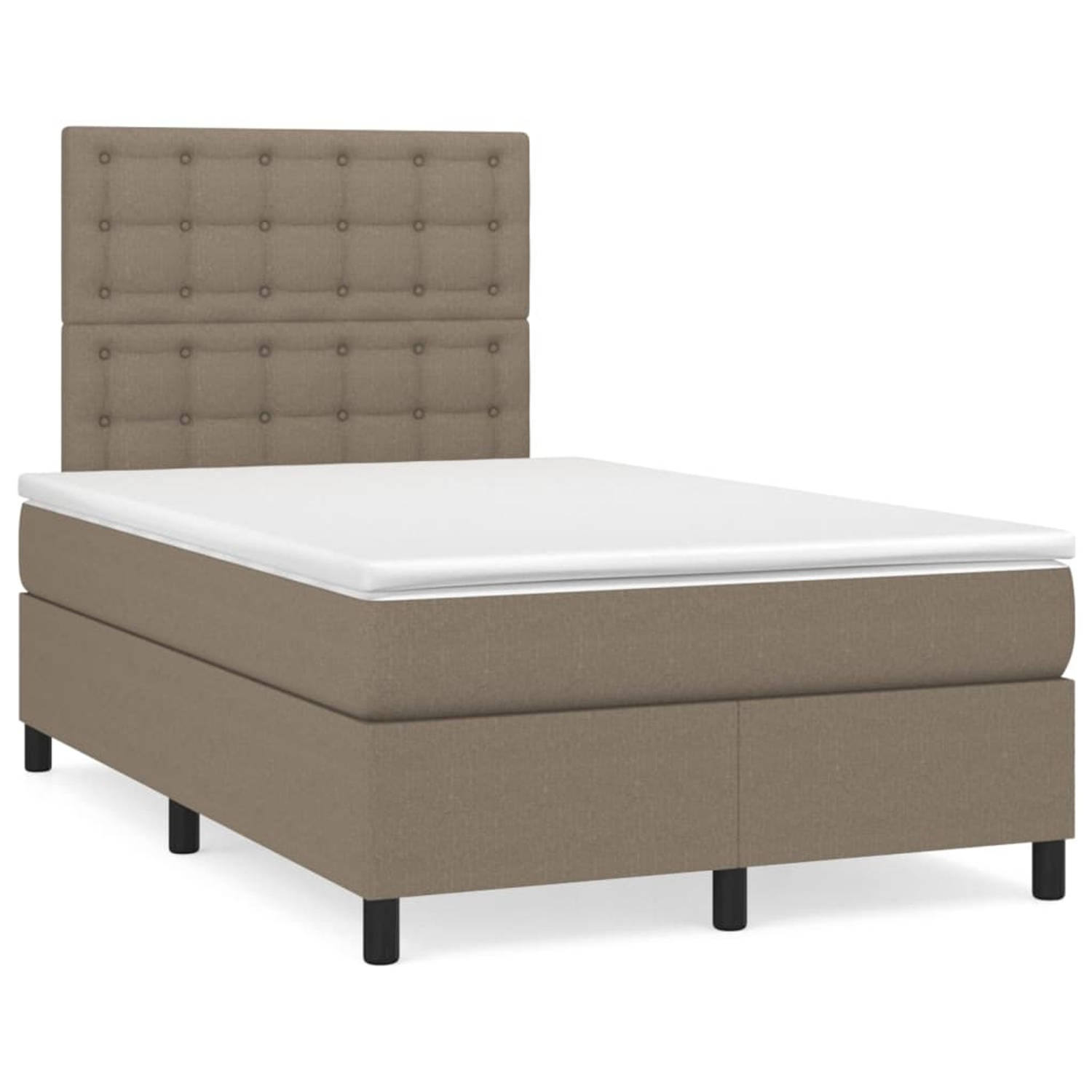 The Living Store Boxspringbed - Pocketvering - 120x200x20 cm - Taupe