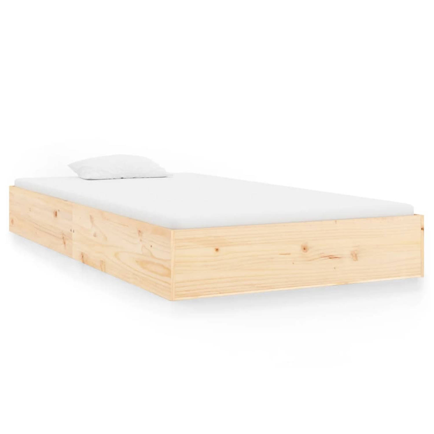 The Living Store Bedframe massief hout 100x200 cm - Bedframe - Bedframes - Bed - Bedbodem - Ledikant - Bed Frame - Massief Houten Bedframe - Slaapmeubel - Eenpersoonsbed - Bedden -