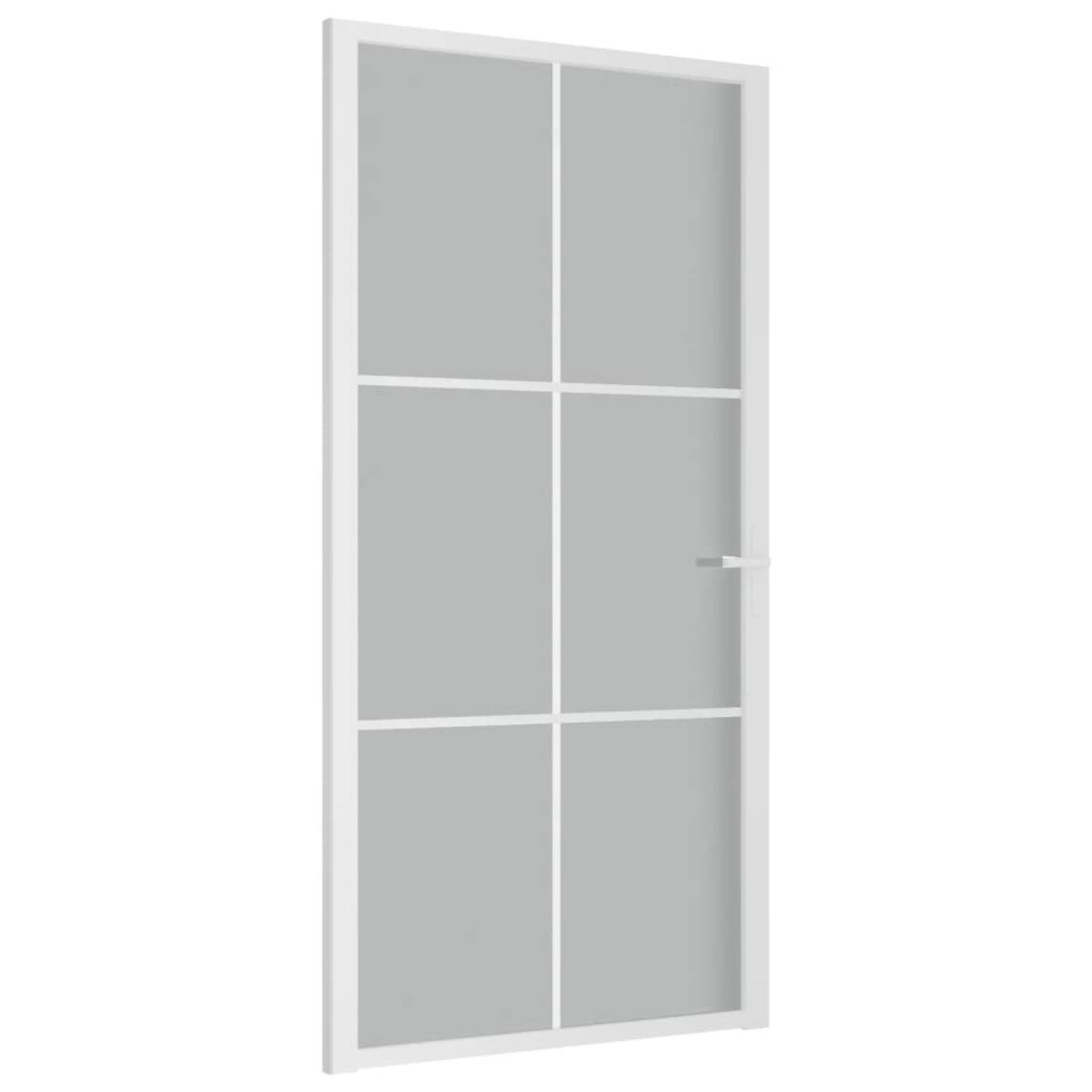 The Living Store Binnendeur 102-5x201-5 cm matglas en aluminium wit - Deurhor