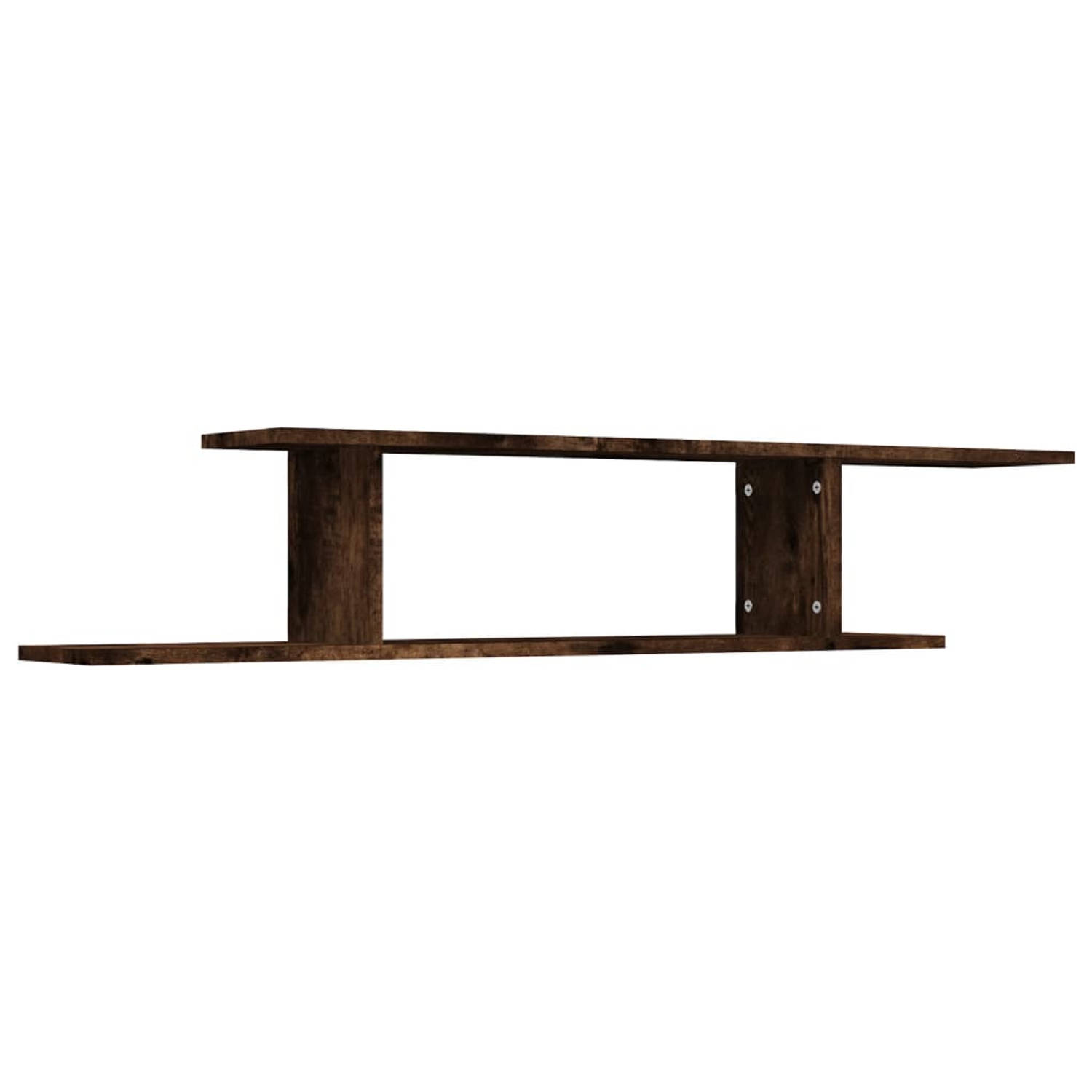 The Living Store TV-wandschap - Trendy Praktische Elegante - Wandgemonteerd - Afmeting- 125 x 18 x 23 cm - Ken- Gerookt eiken - Material- Bewerkt hout