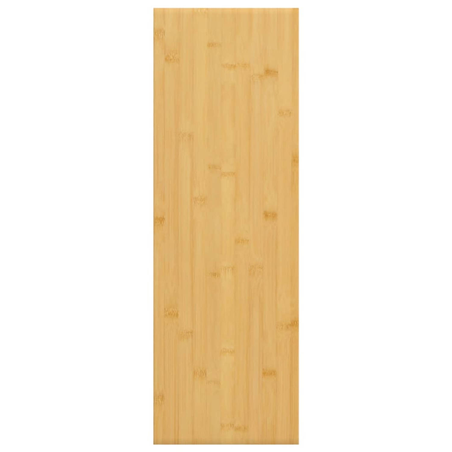 The Living Store Wandplank Bamboe - 60 x 20 x 4 cm - Duurzaam materiaal - Extra opbergruimte - Decoratieve functie - Eenvoudig schoon te maken