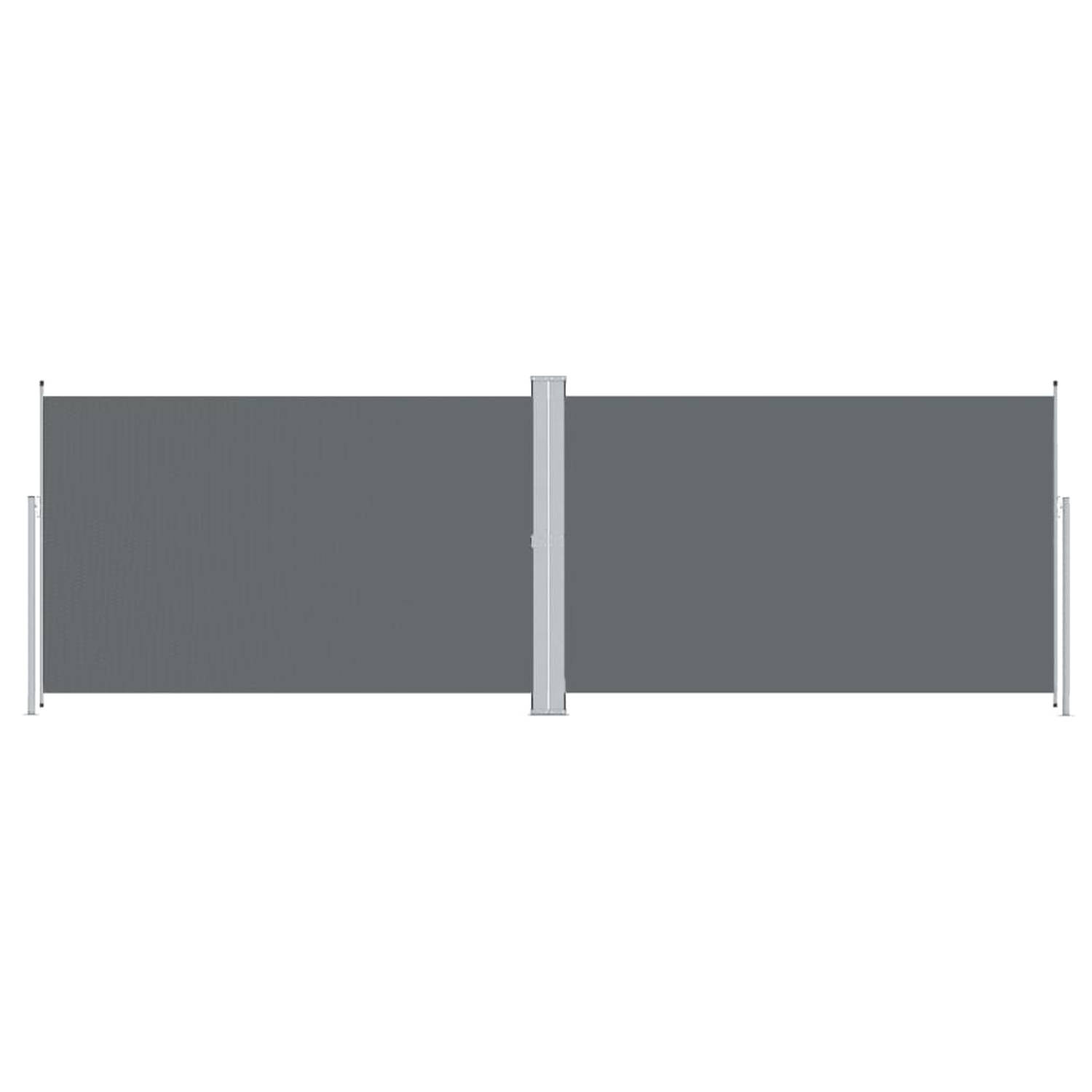 The Living Store Zijluifel Groot - 200 x (0 - 600) cm - Uittrekbaar - Antraciet stof - UV-bestendig