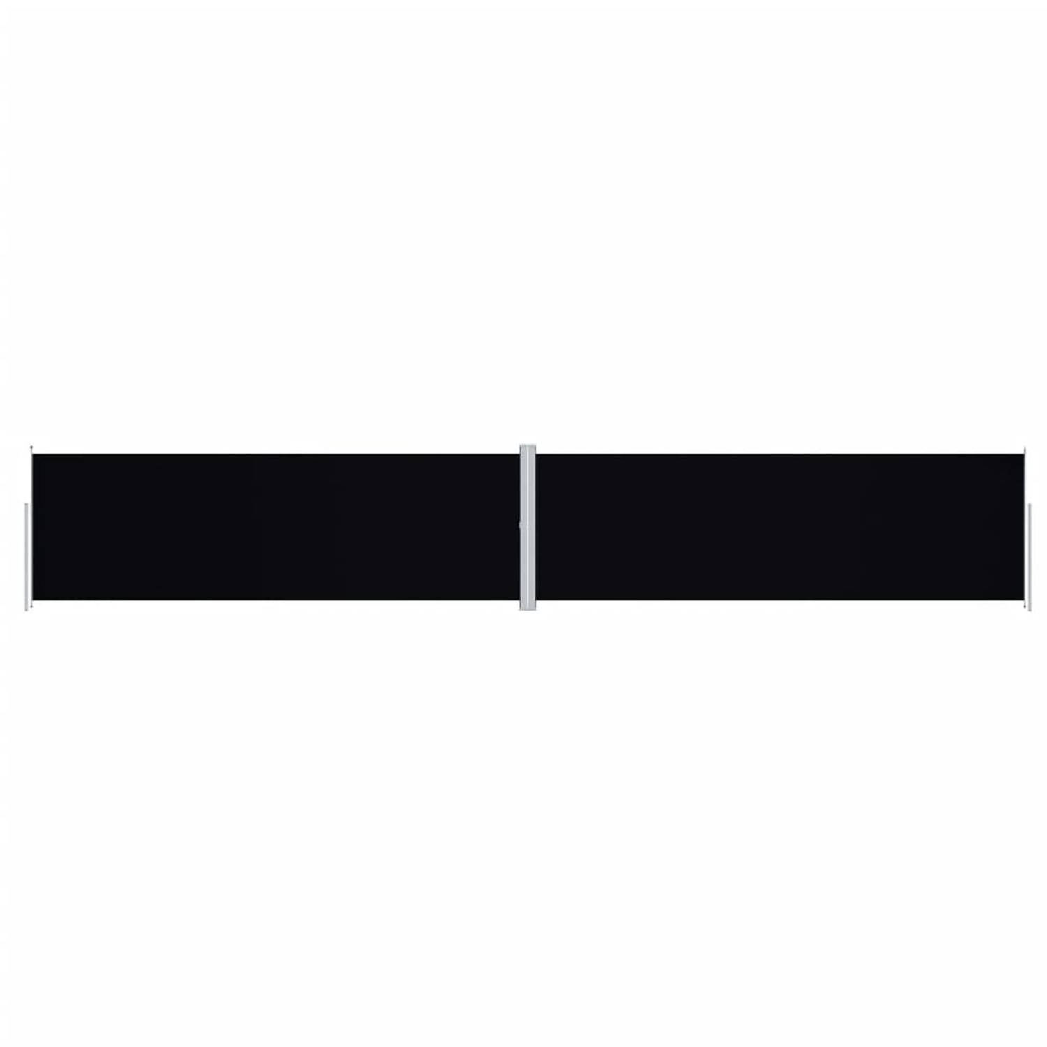 The Living Store Zijluifel Grote Afmetingen - Verstelbaar 200 x (0-1.200) cm - Automatische Terugrol - Zwart - UV-Bestendig Polyester - Inclusief Bevestigingsaccessoires - The Livi