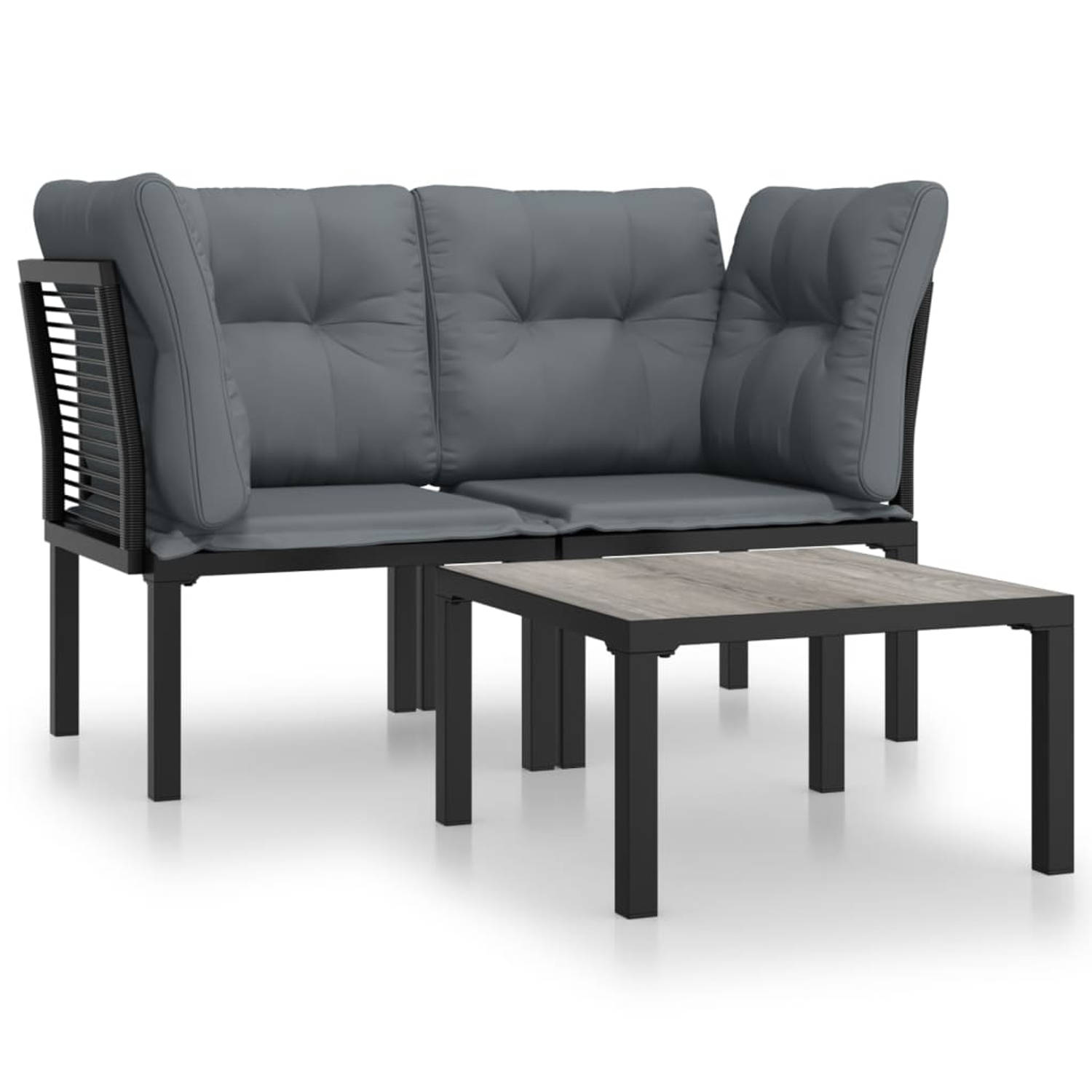 The Living Store Loungeset - PE-rattan - Elegant en modern ontwerp - Weerbestendig - Stabiel en stevig - Comfortabele zitervaring - Modulair ontwerp - Praktische tafel - Gemakkelij