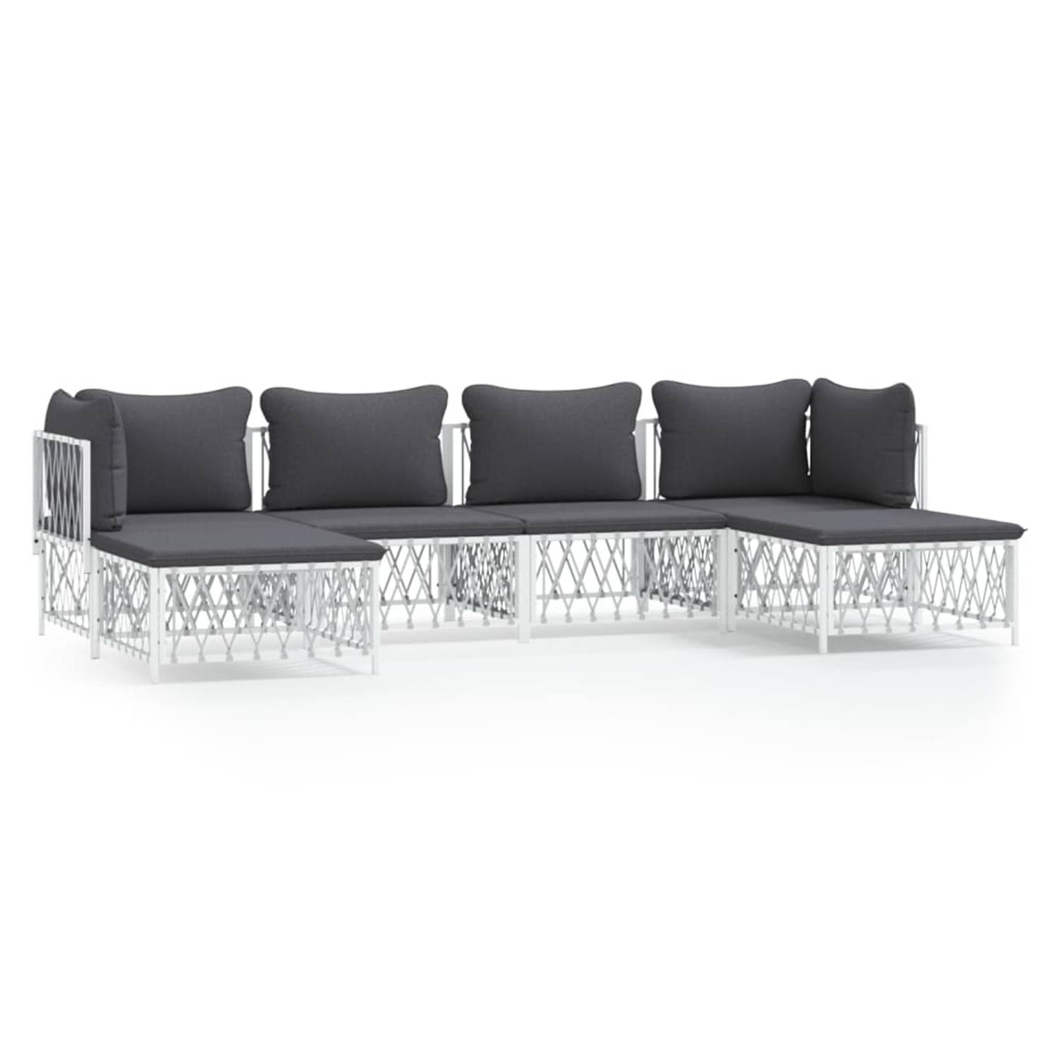 The Living Store Loungeset Bukarest - Tuinhoekbank 72x72x66 cm - Wit