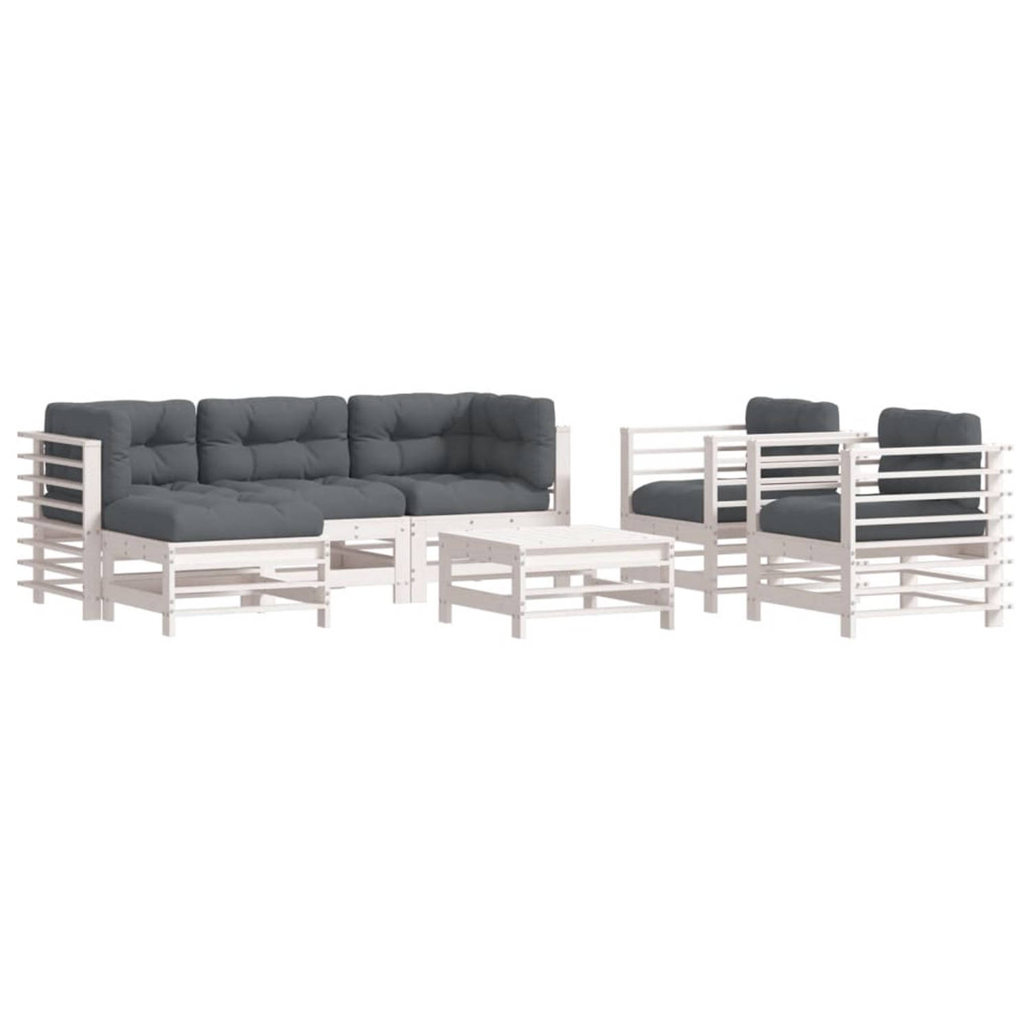 The Living Store Loungeset Wit - Grenenhout - Modular Design