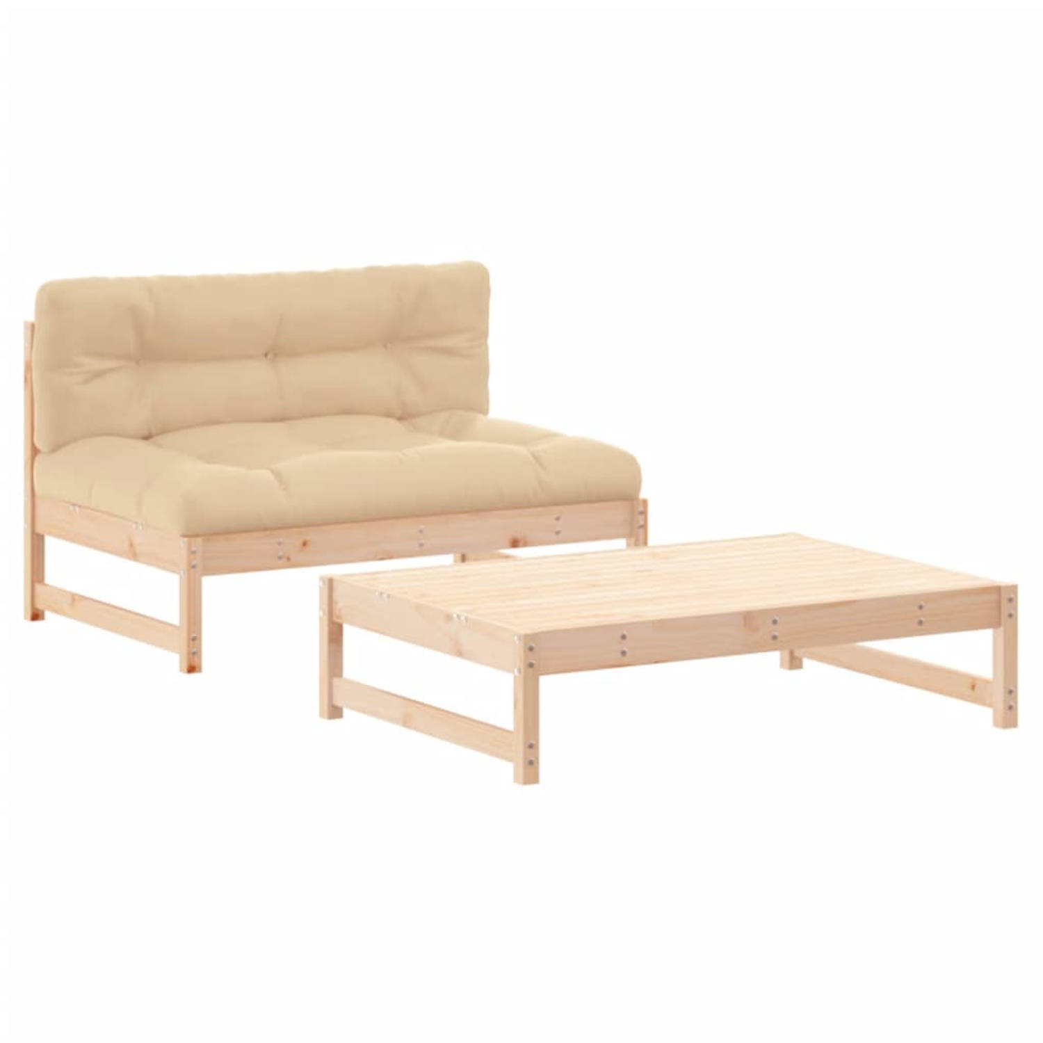 The Living Store - Loungeset - Hout - 120 x 84 x 70 cm - Massief grenenhout