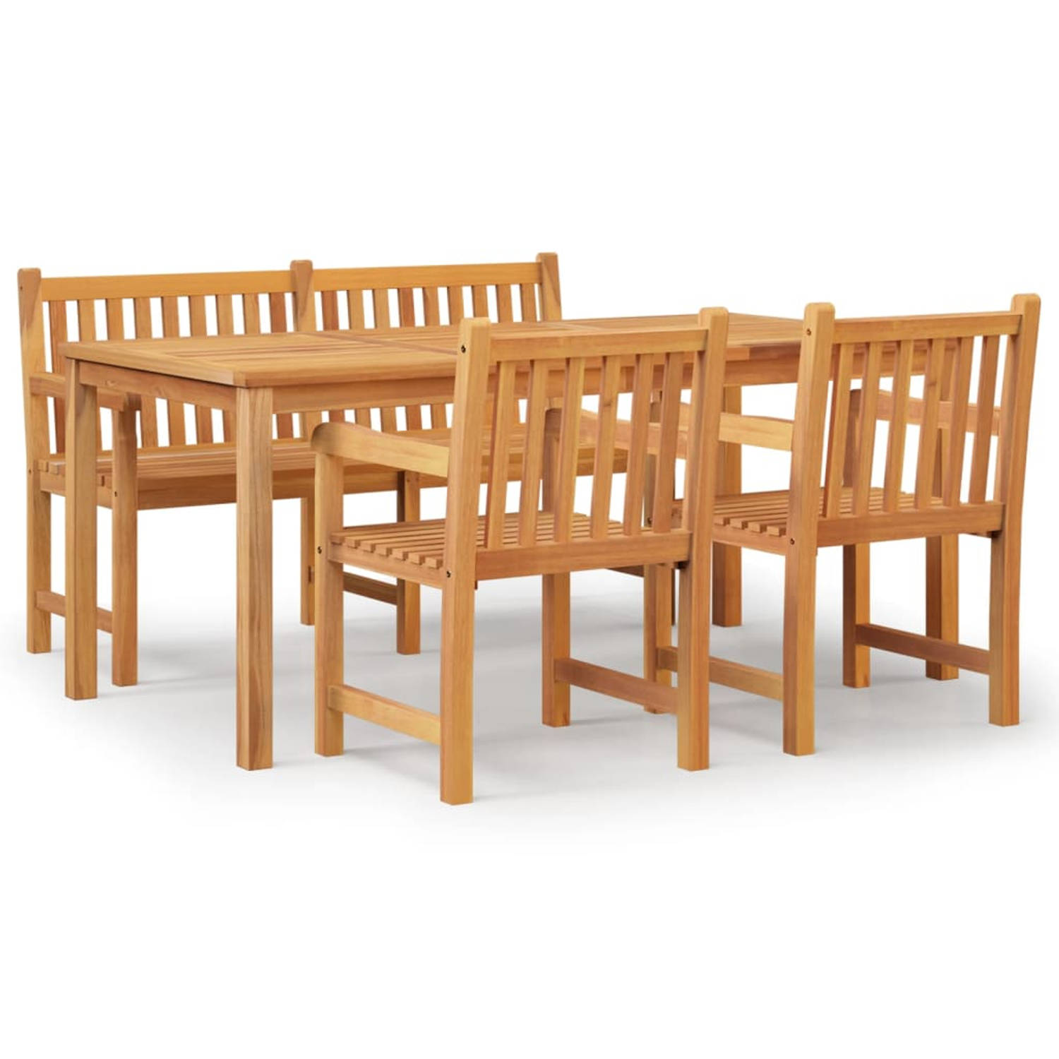 The Living Store Teak Eethoek - Tuinmeubelset 180x90x77 cm - Massief teakhout