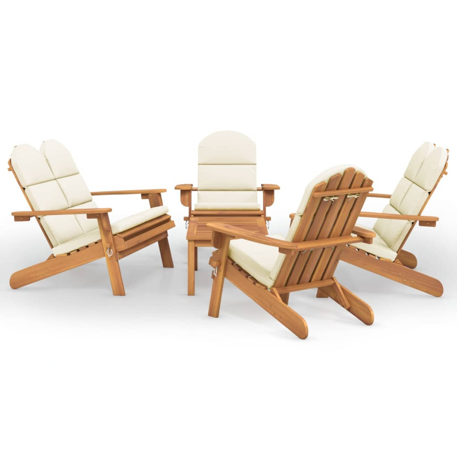 The Living Store 5-delige Loungeset Adirondack massief acaciahout - Tuinset